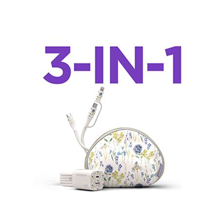 HyperGear TechCessories - 30W USB-C PD Charging Kit  With Travel Pouch, Floral