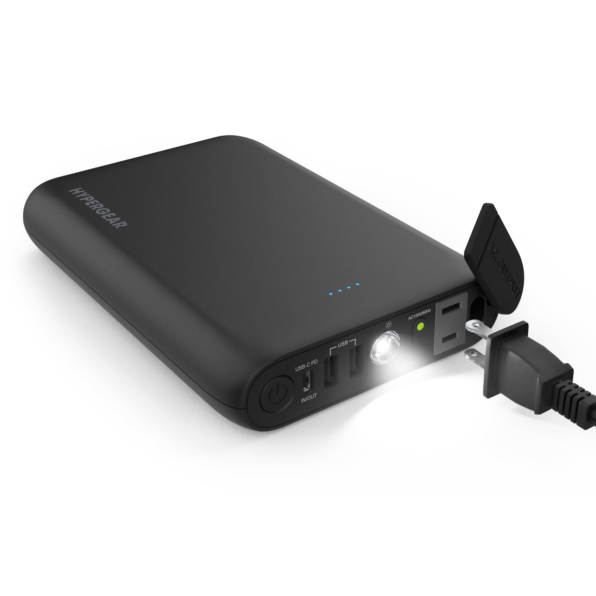 HyperGear 24,000mAh Power Brick Laptop Power Bank With 65W USB-C PD And AC Outlet