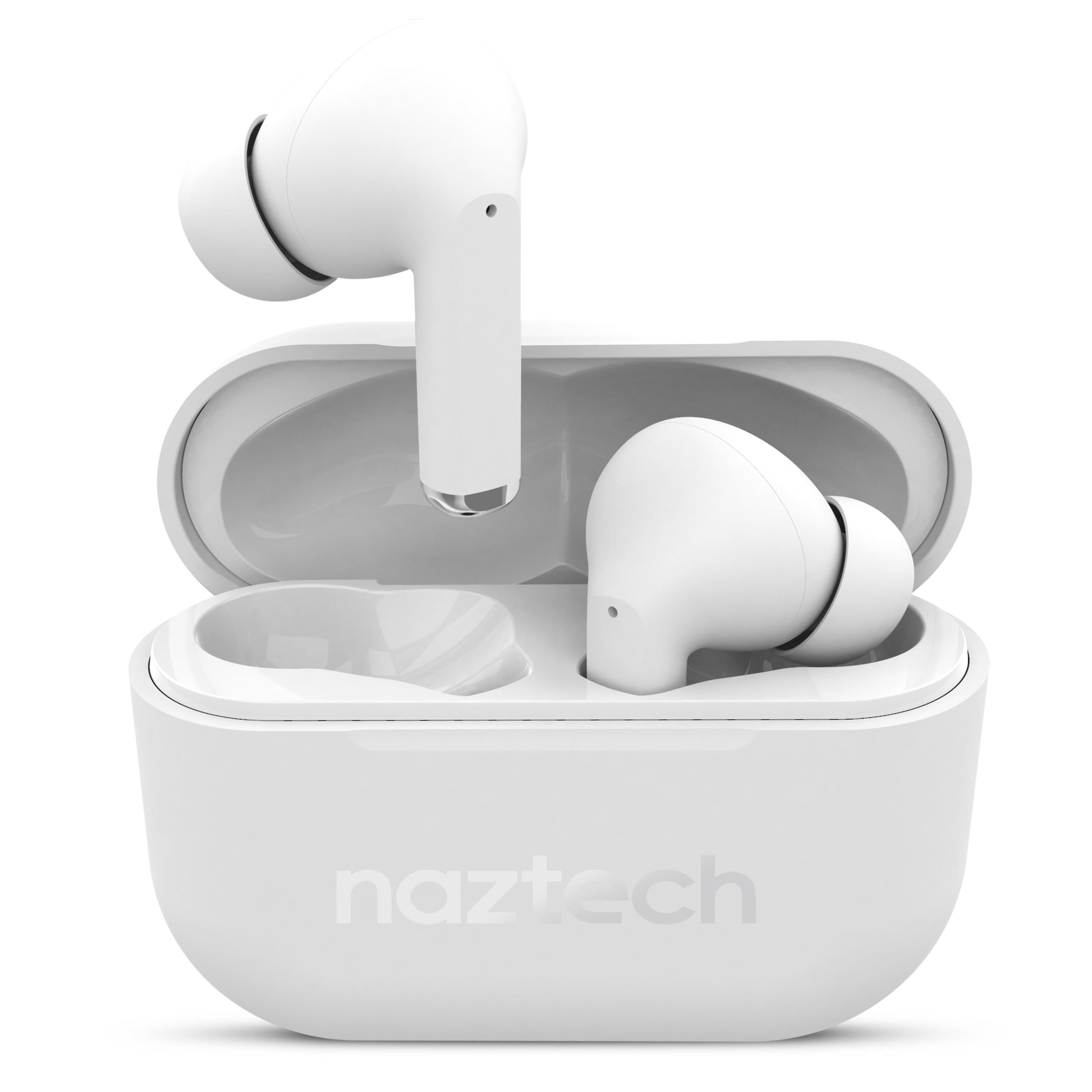 Naztech Xpods PRO True Wireless Earbuds With Wireless Charging Case White