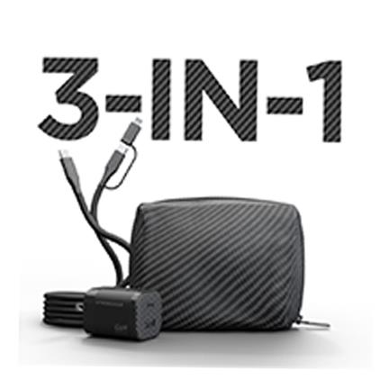 HyperGear TechCessories - 30W USB-C PD Charging Kit  With Travel Pouch, Carbon Fiber