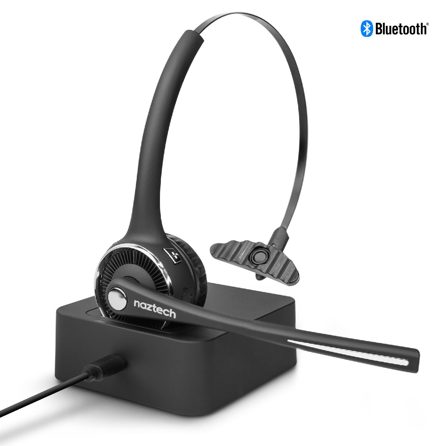 N980 Over-the-Head Bluetooth Headset With Charging Base