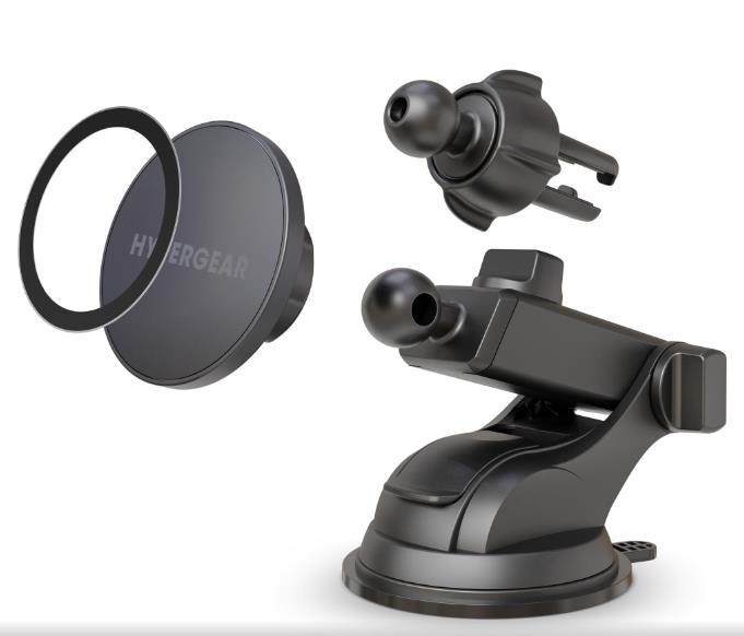 HyperGear Mag Grip 3-in-1 Phone Mount Kit Black