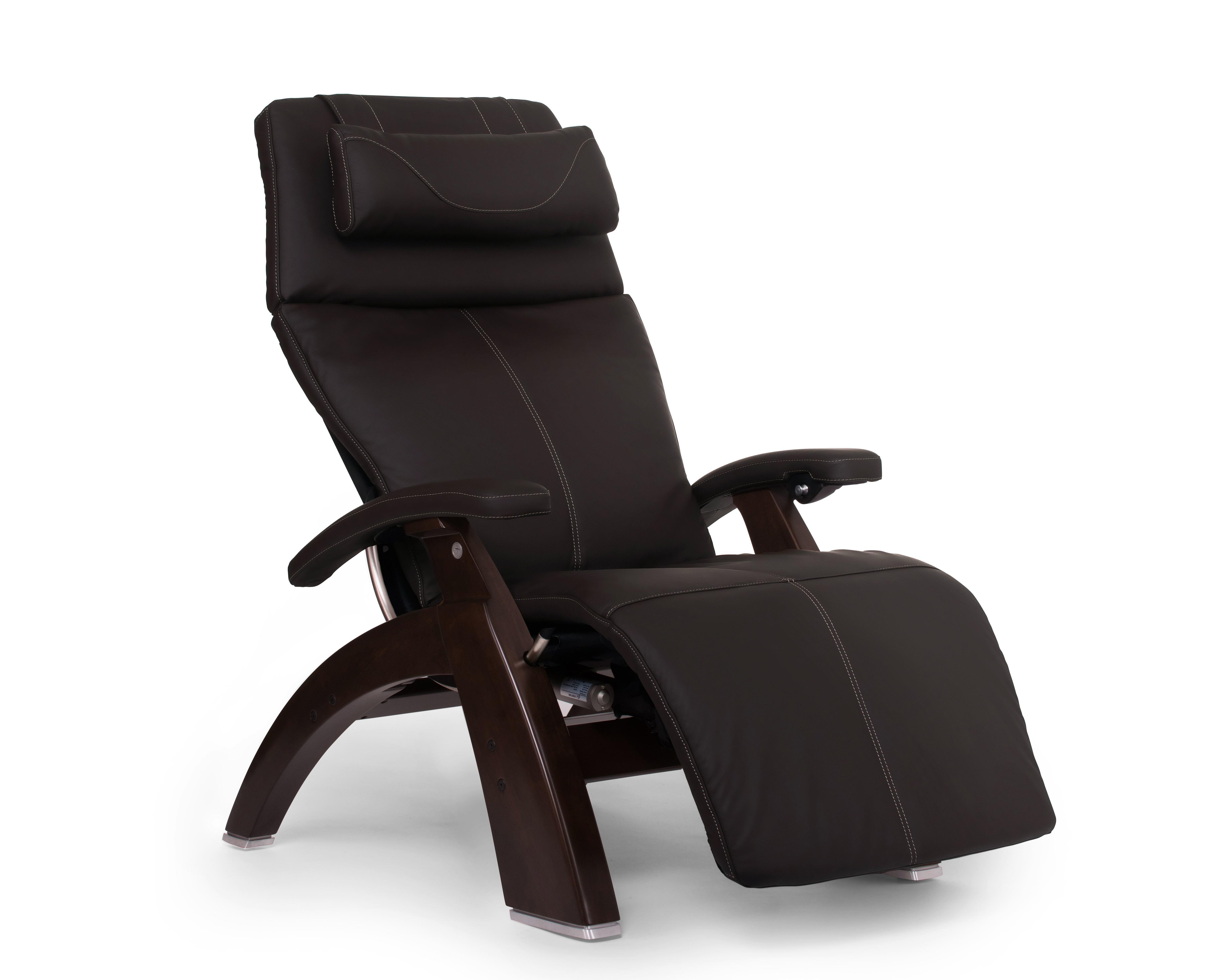 Perfect Chair - Dark Walnut Electric Base With Espresso Premium Leather