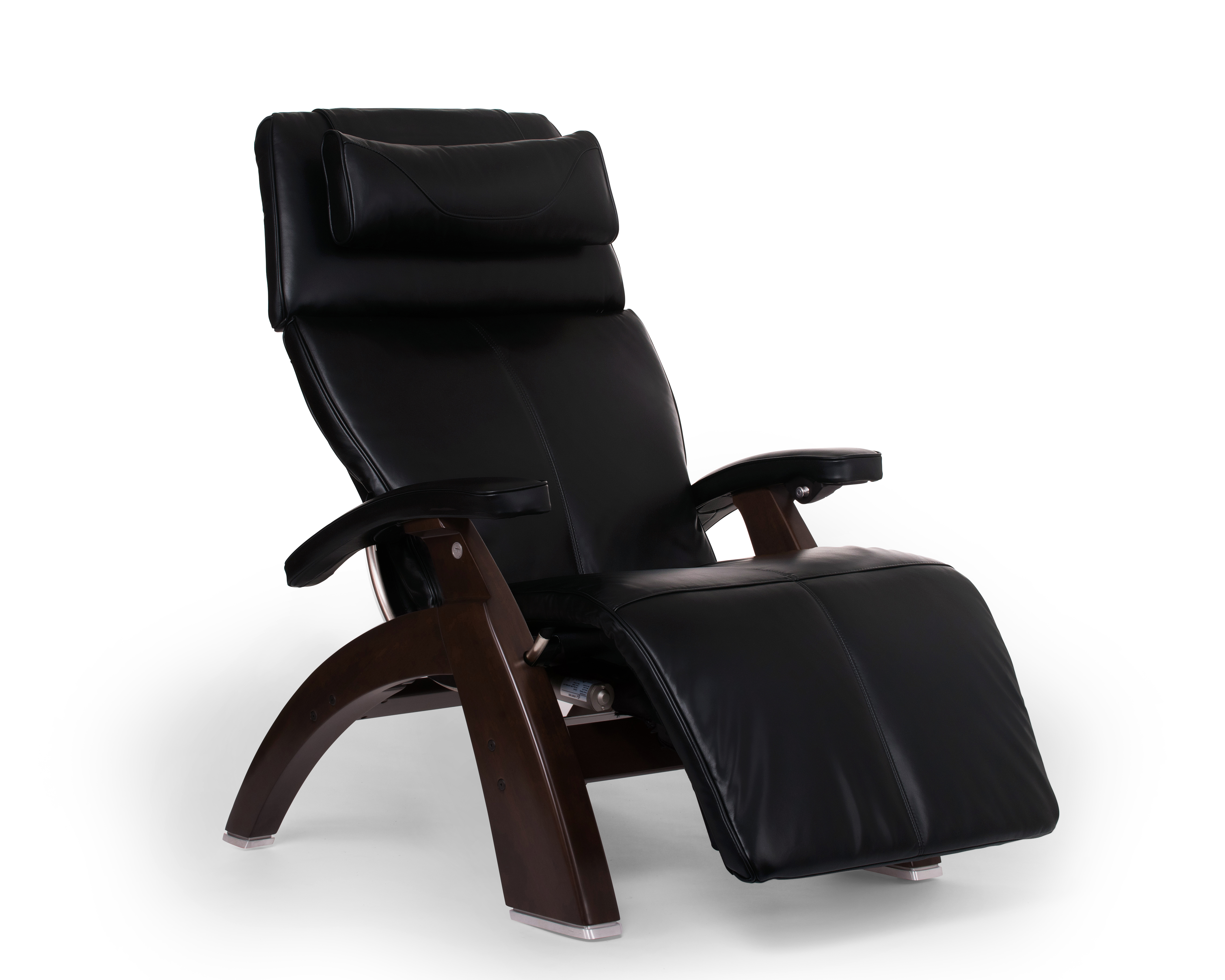 Perfect Chair - Dark Walnut Electric Base With Black Premium Leather