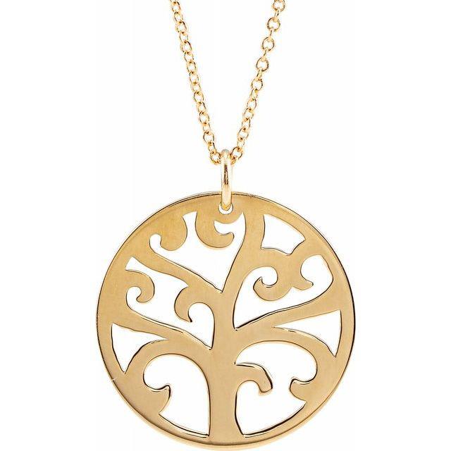 14K Yellow Tree Necklace