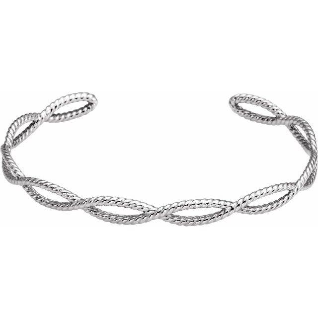Sterling Silver Rope Cuff Bracelet