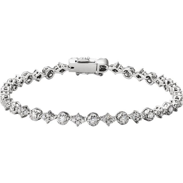 14K White 2 1/2 CTW Diamond Bracelet