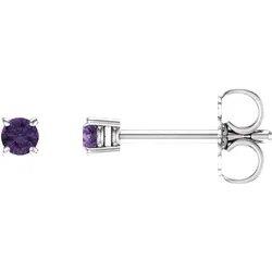 14K White Gold Amethyst Earrings