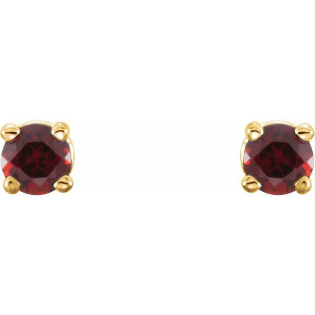 14K Yellow Mozambique Garnet Earrings
