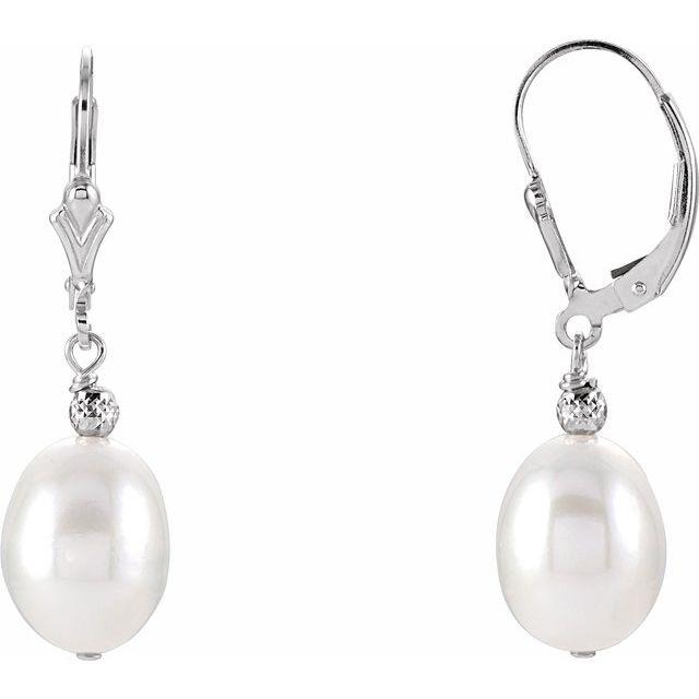 SS 9-9.5mm FW Pearl Earrings