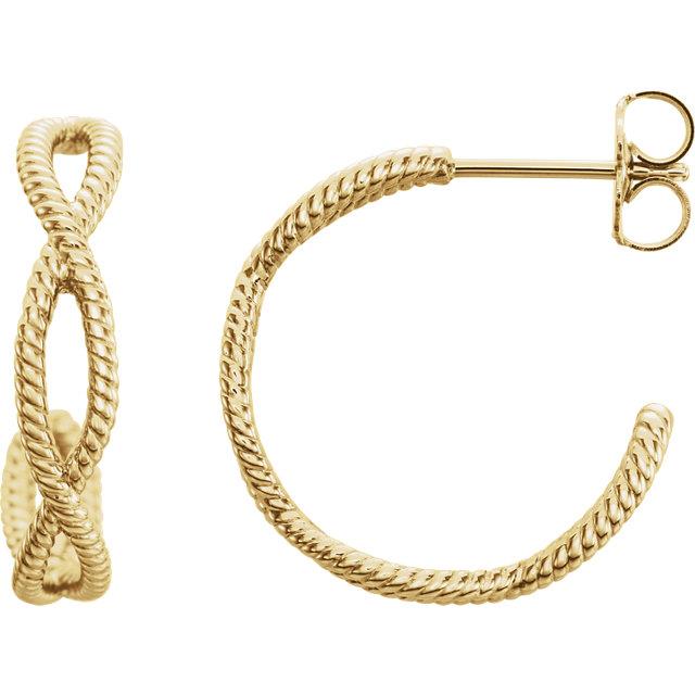 14K Yellow Gold Rope Earrings