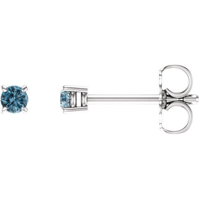 14K White Sky Blue Topaz Earrings