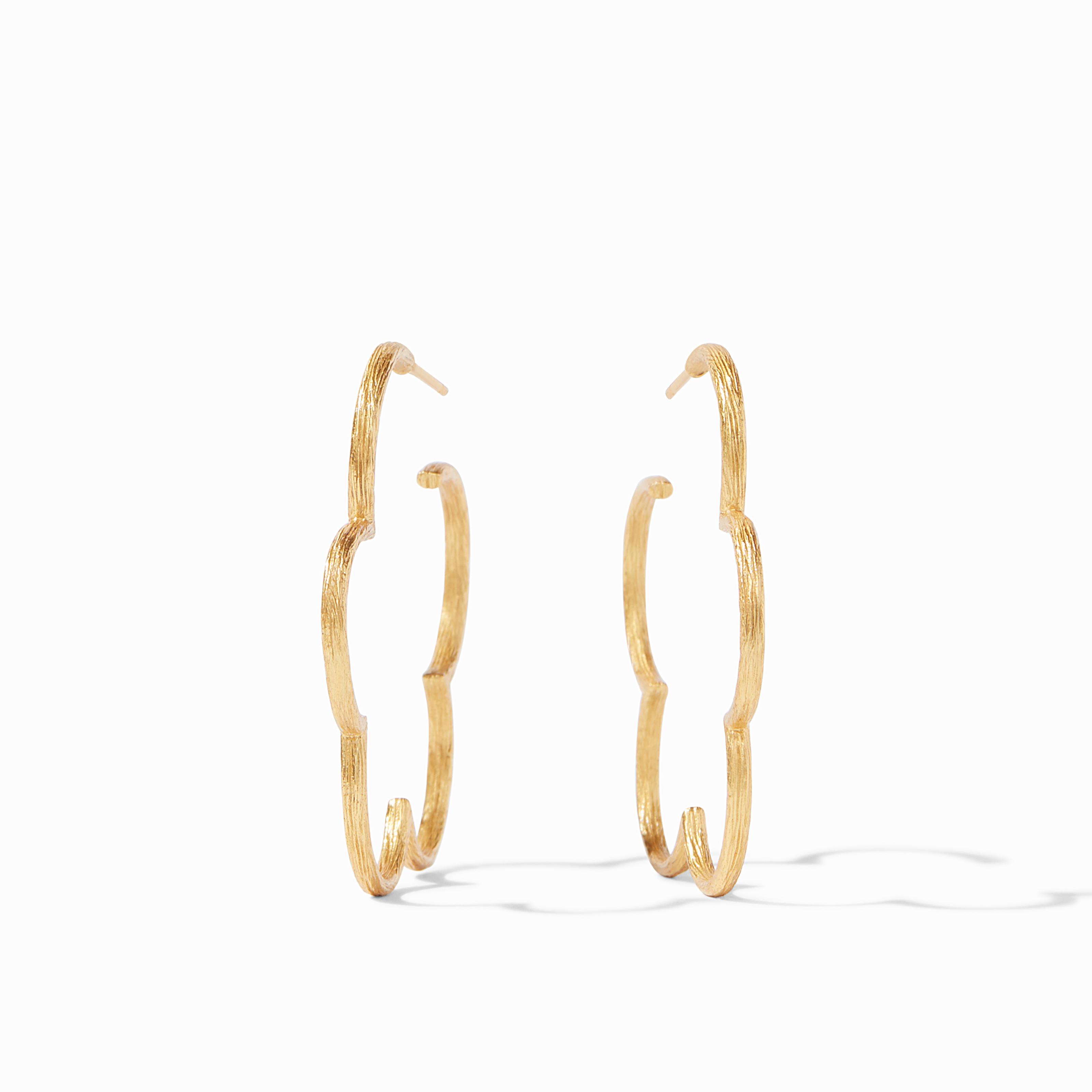 Gardenia Textured Hoop Earrings