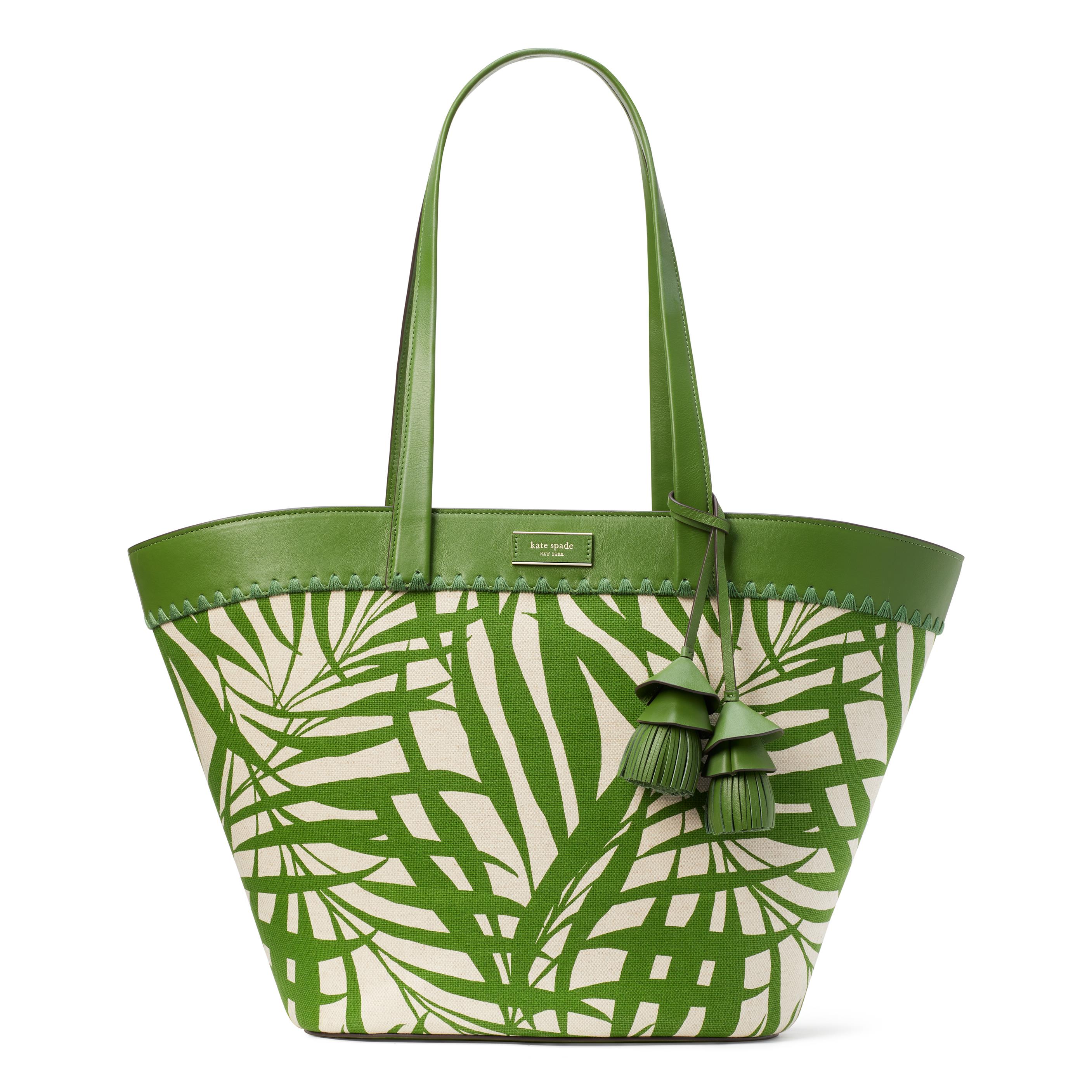 Palm Fronds Medium Tote - Green Multi