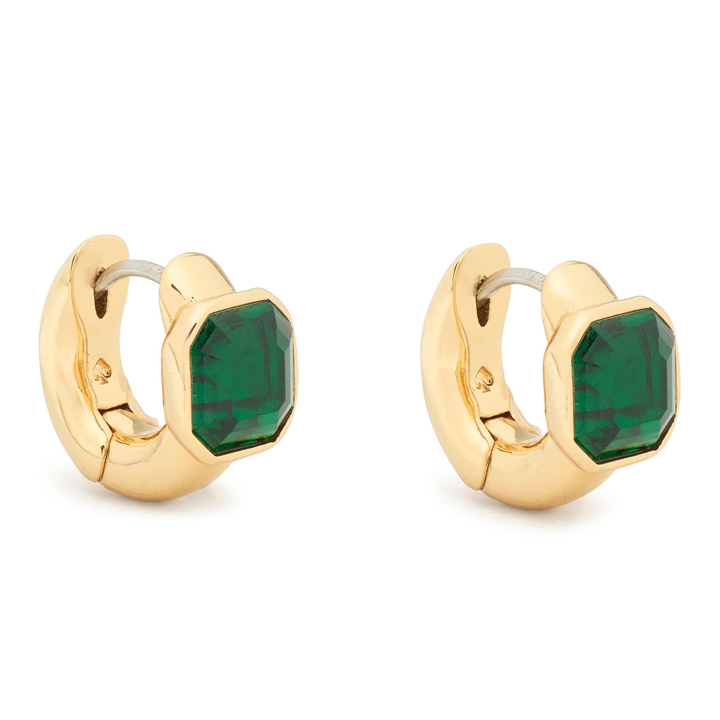 Keep Sparkling Asscher Huggies - Emerald