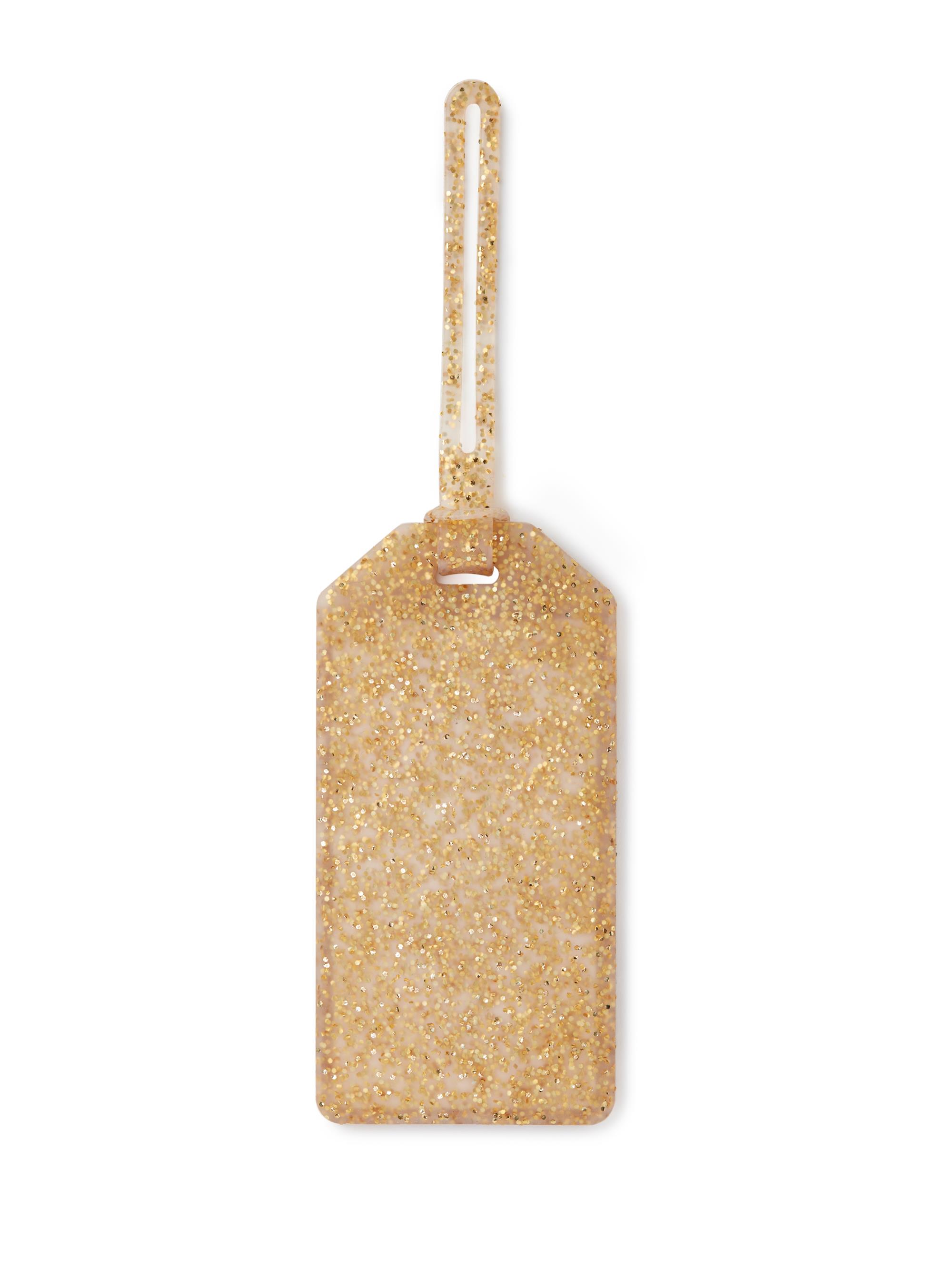 Silicone Luggage Tag - Gold Glitter