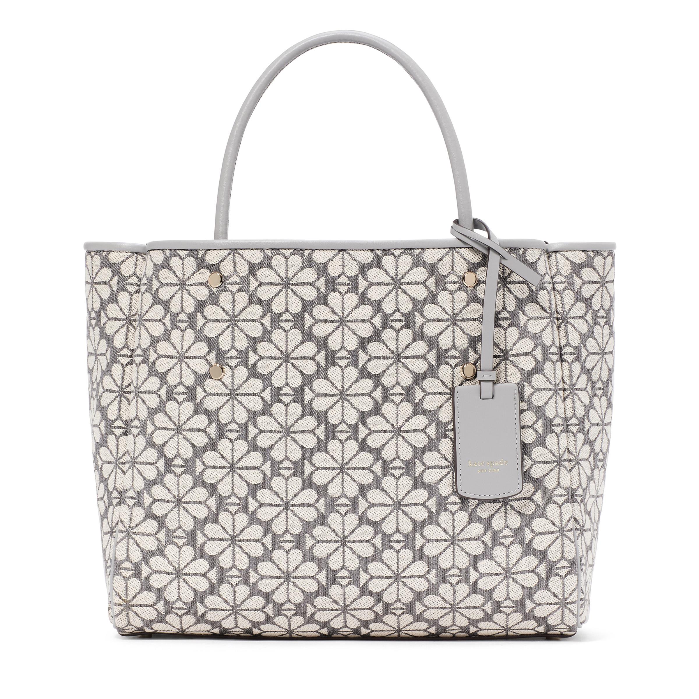 Spade Flower Jacquard Medium Everything Tote - Grey Multi