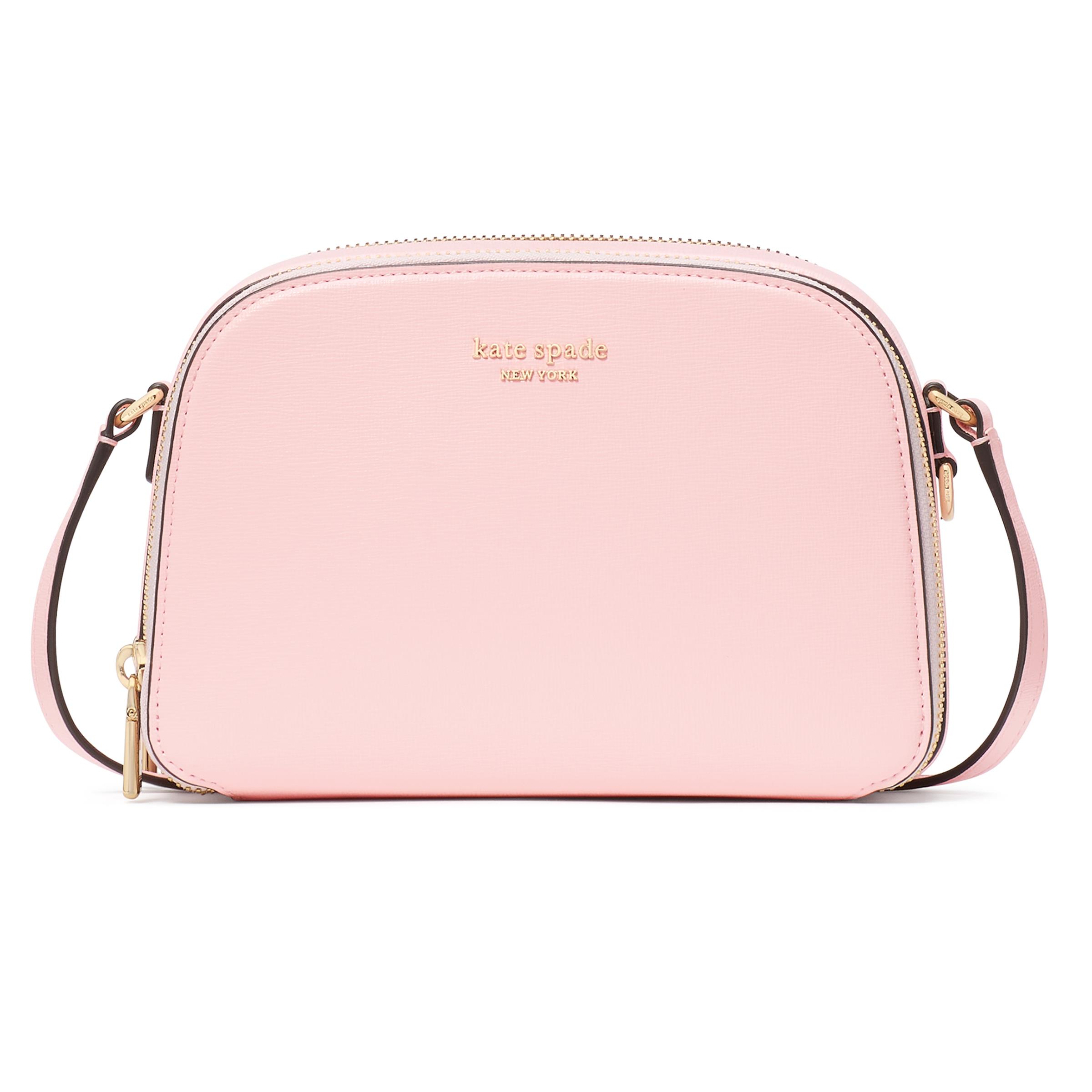 Devin Double Zip Dome Crossbody - Pastry Pink