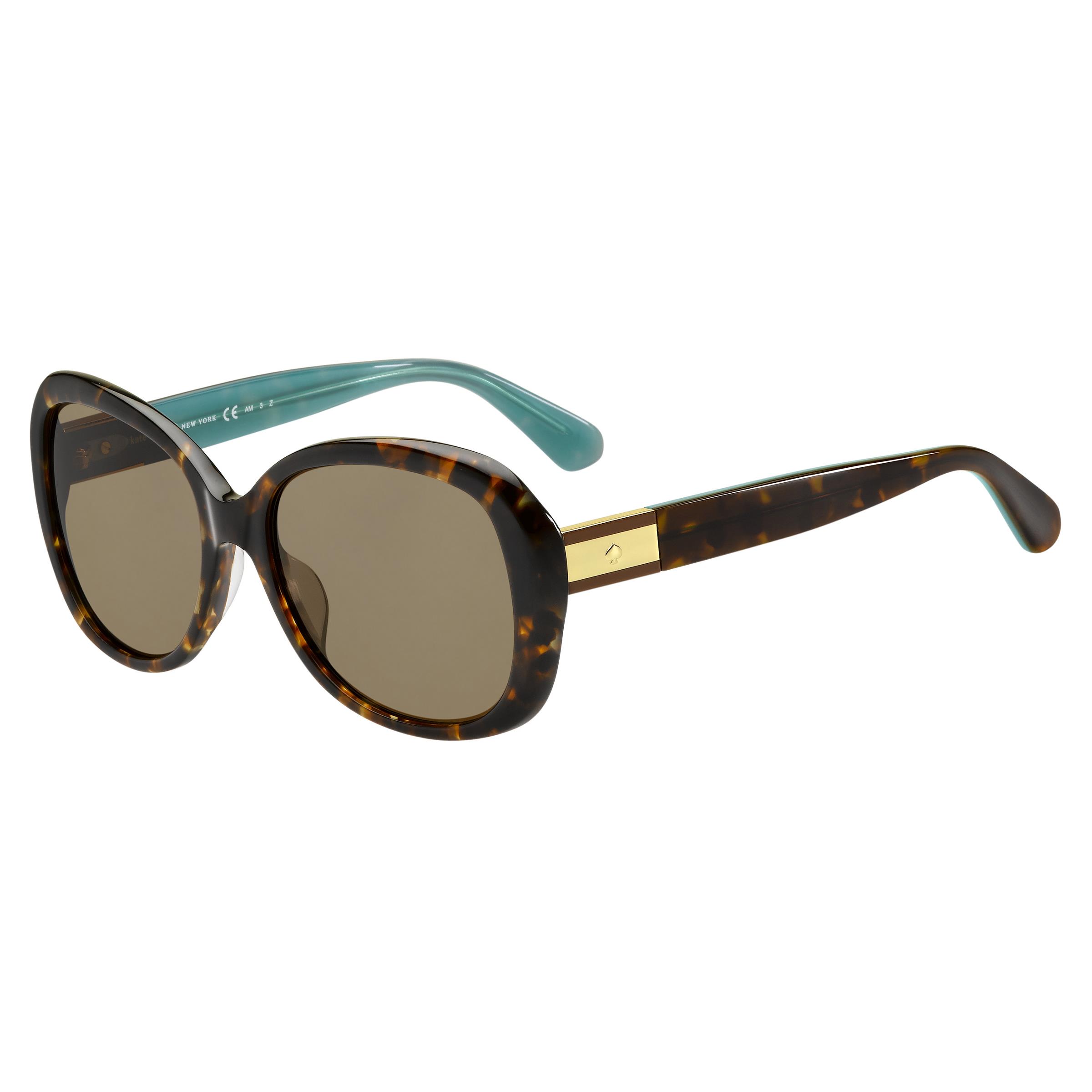 Judyann Rectangular Polarized Sunglasses - Havana Turquoise