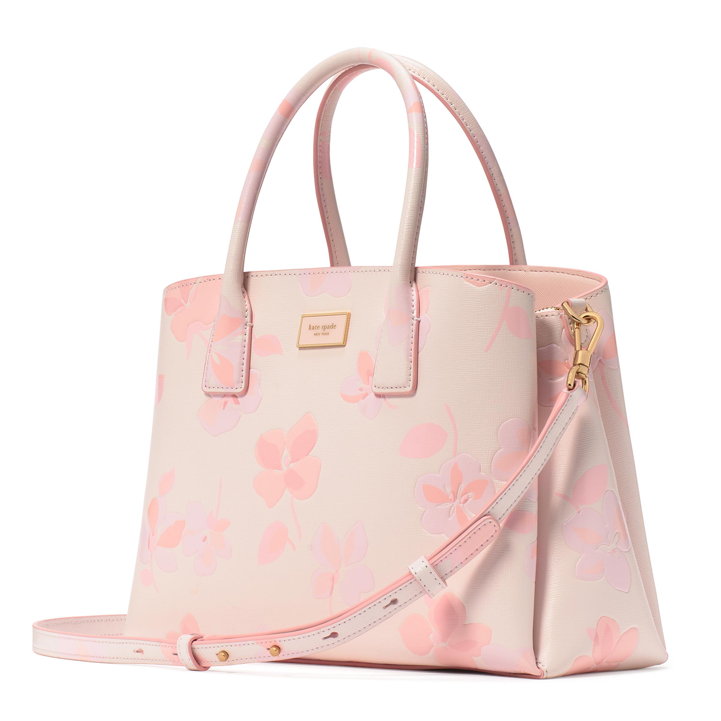 Serena Spring Pansies Embossed Satchel - Blush Cloud Multi