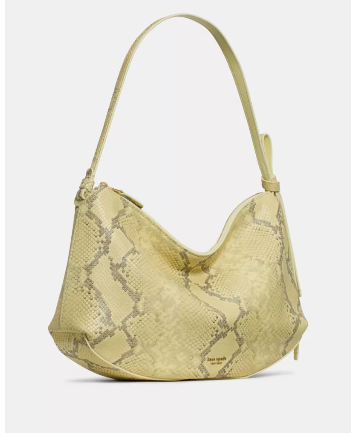Loop Snake Embossed Large Shoulder Bag