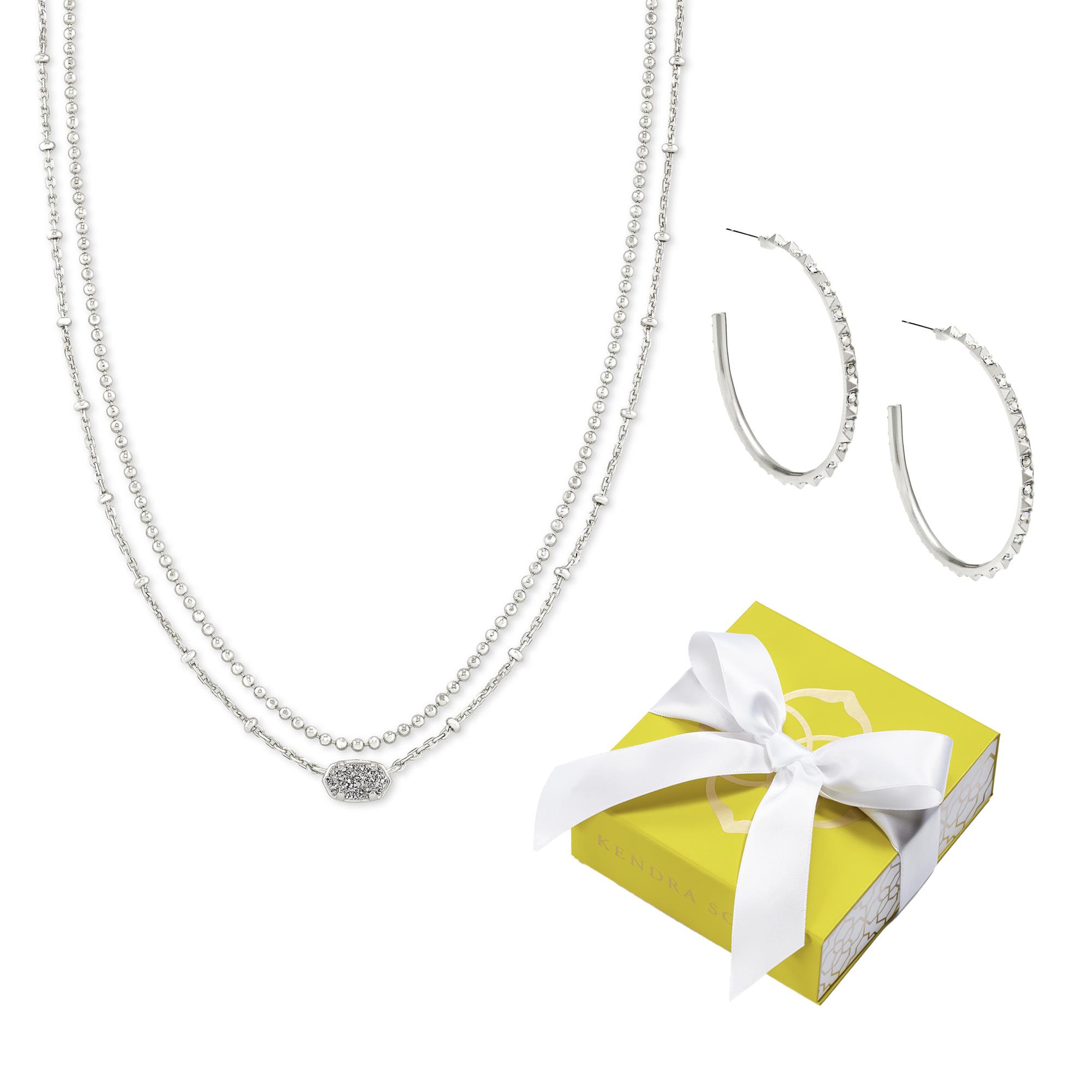 Emilie Necklace & Veronica Hoop Earrings