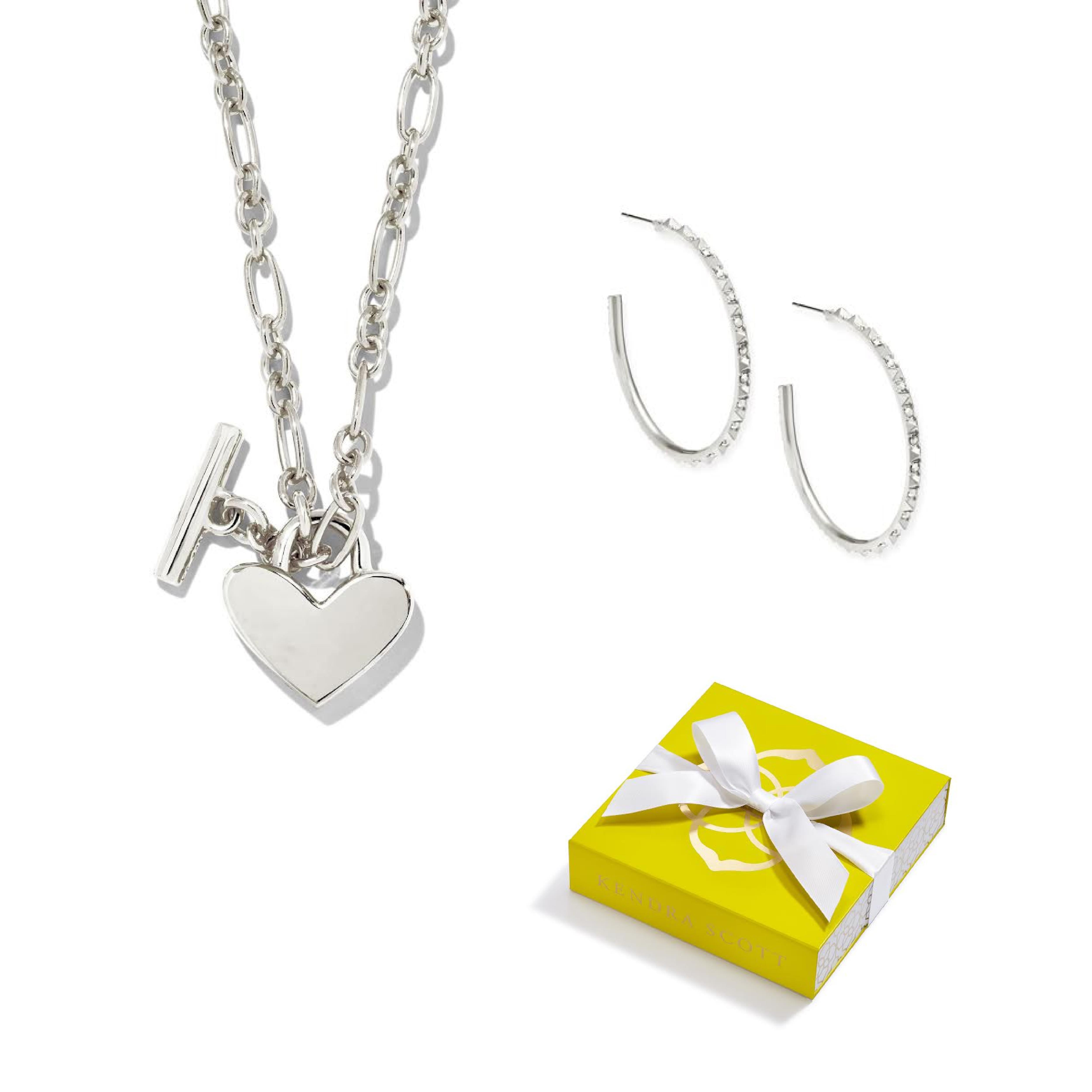 Heart Padlock And Veronica Earrings Set