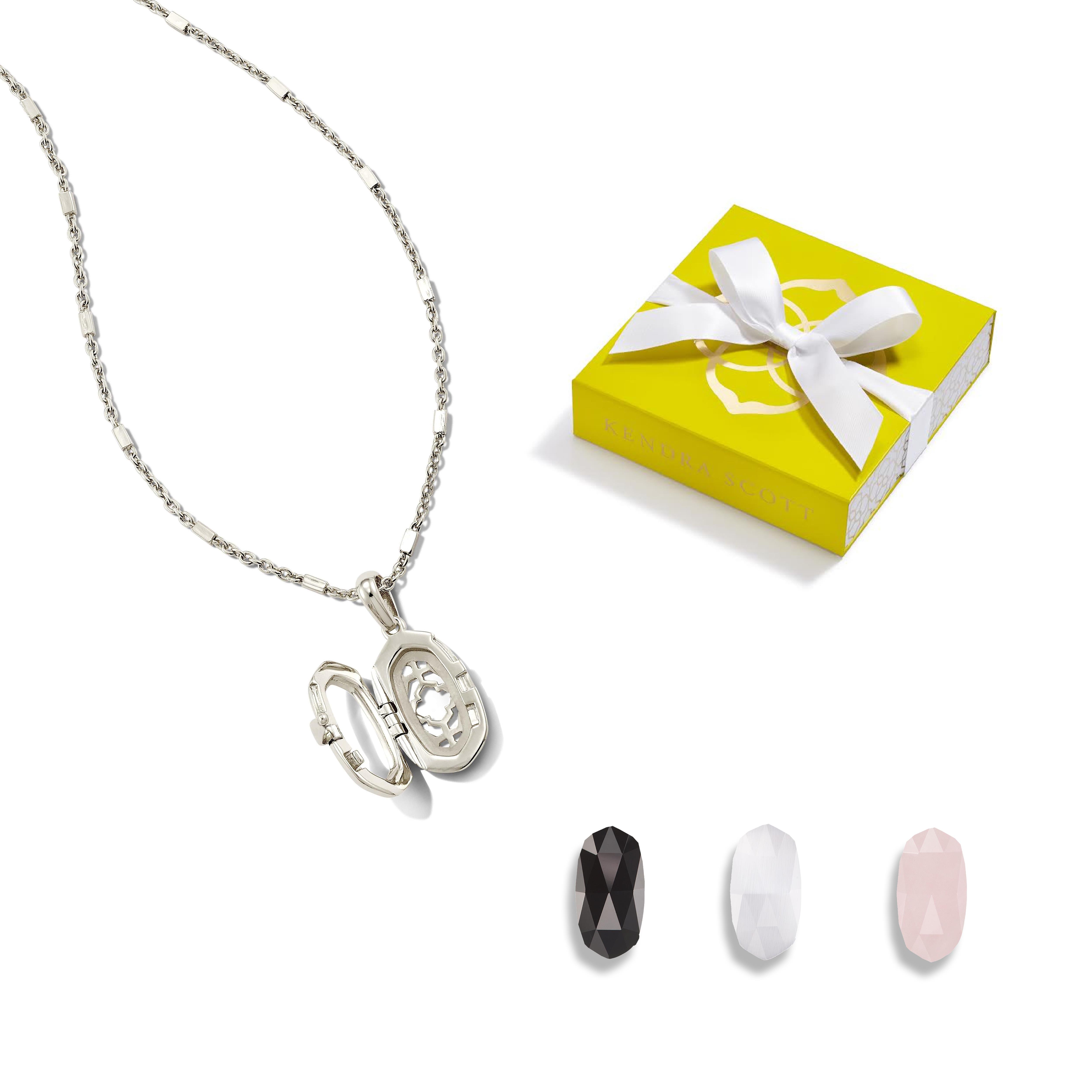 Ellie Locket Pendant Gift Set Silver