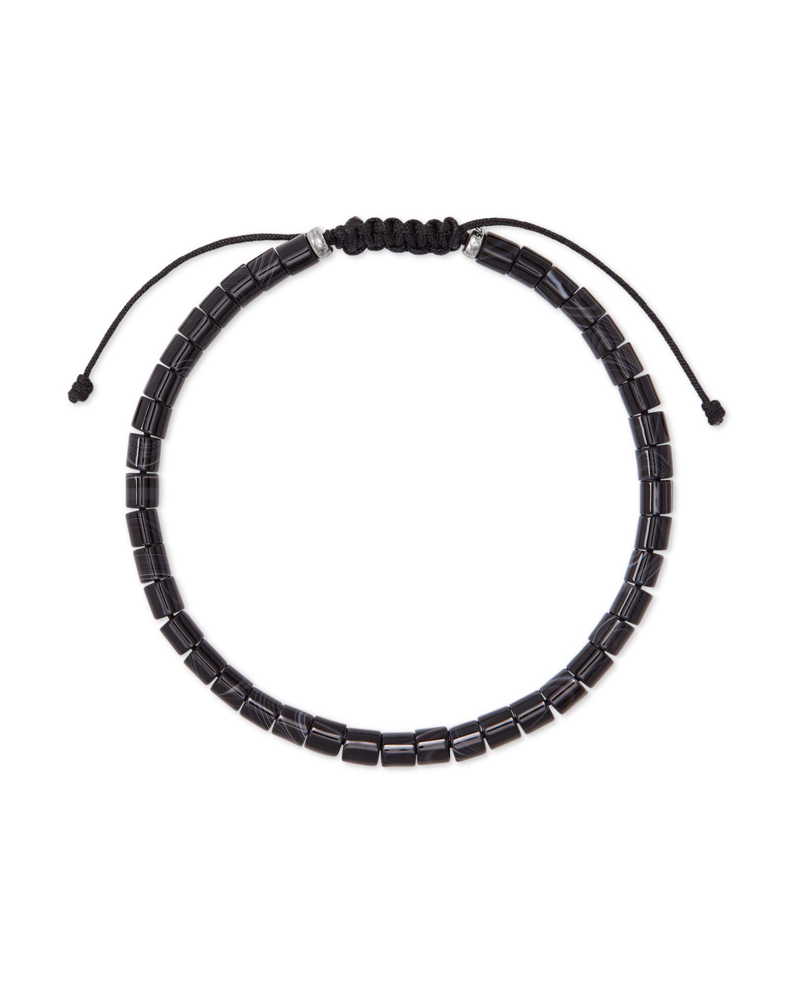 Grey Beaded Men's Bracelet