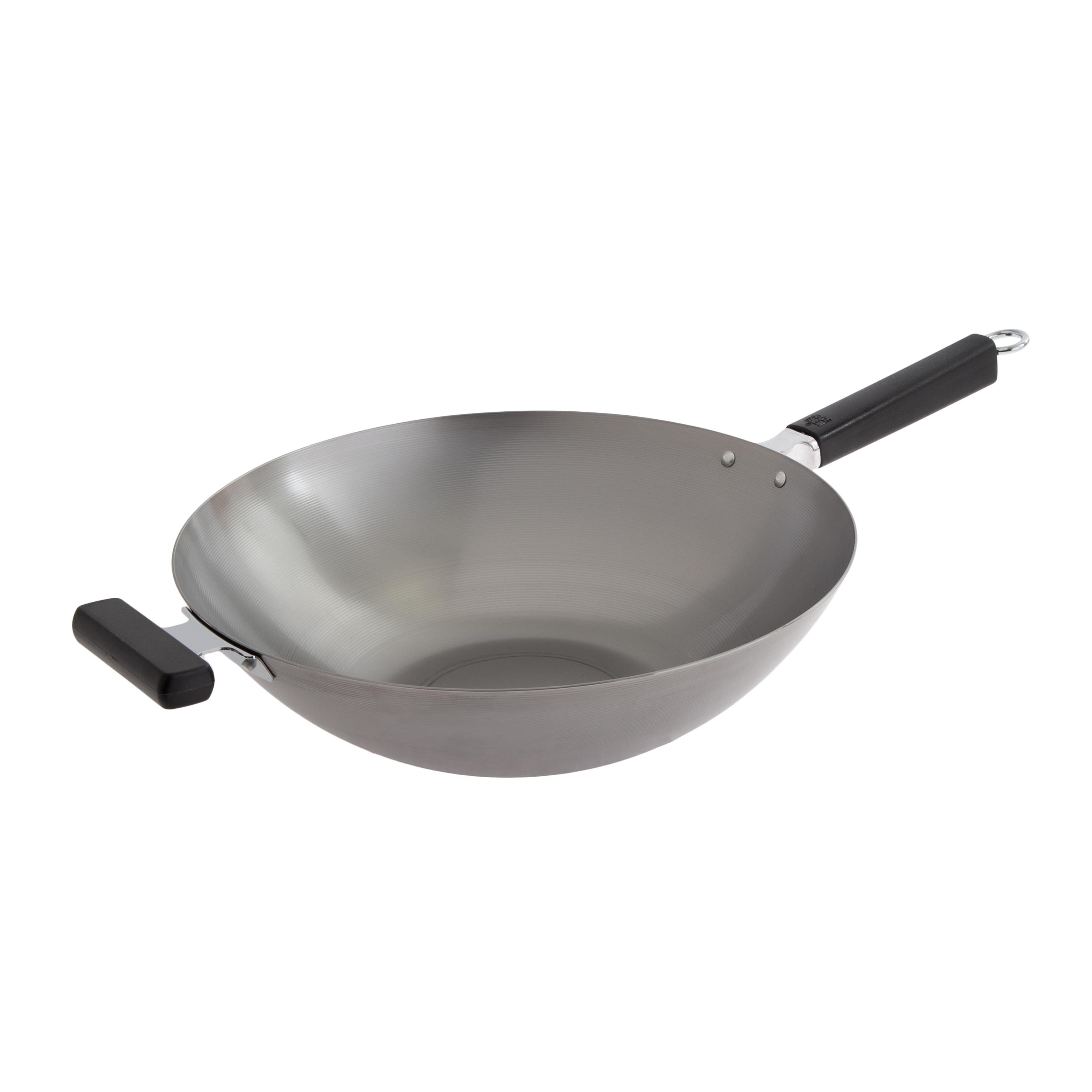 Joyce Chen - Professional Series 14-Inch Uncoated Carbon Steel Flat Bottom Wok W/Phenolic Handles