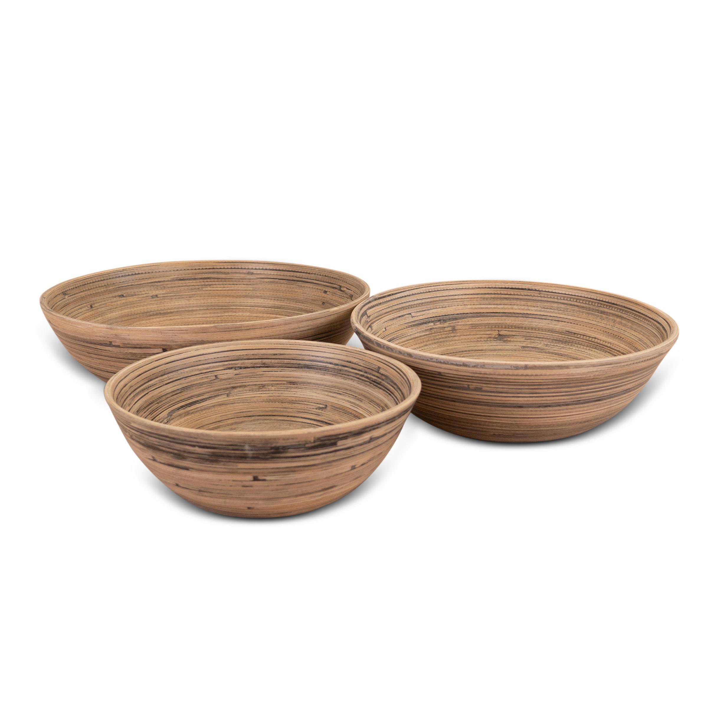 LEXA - 3-Piece Bamboo Bowl Set - Black Bamboo