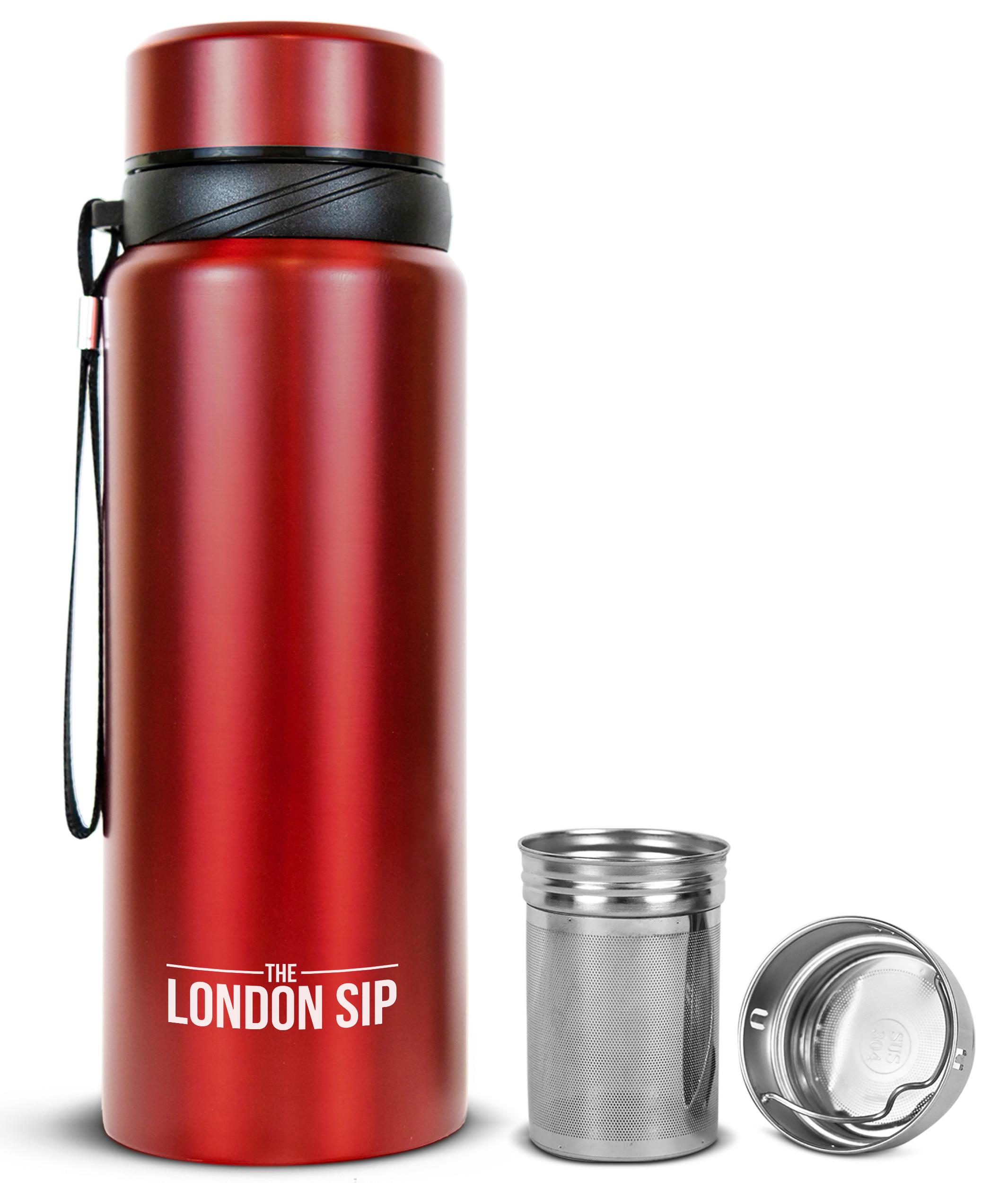 London Sip - 25oz Tea Infuser Bottle, Red