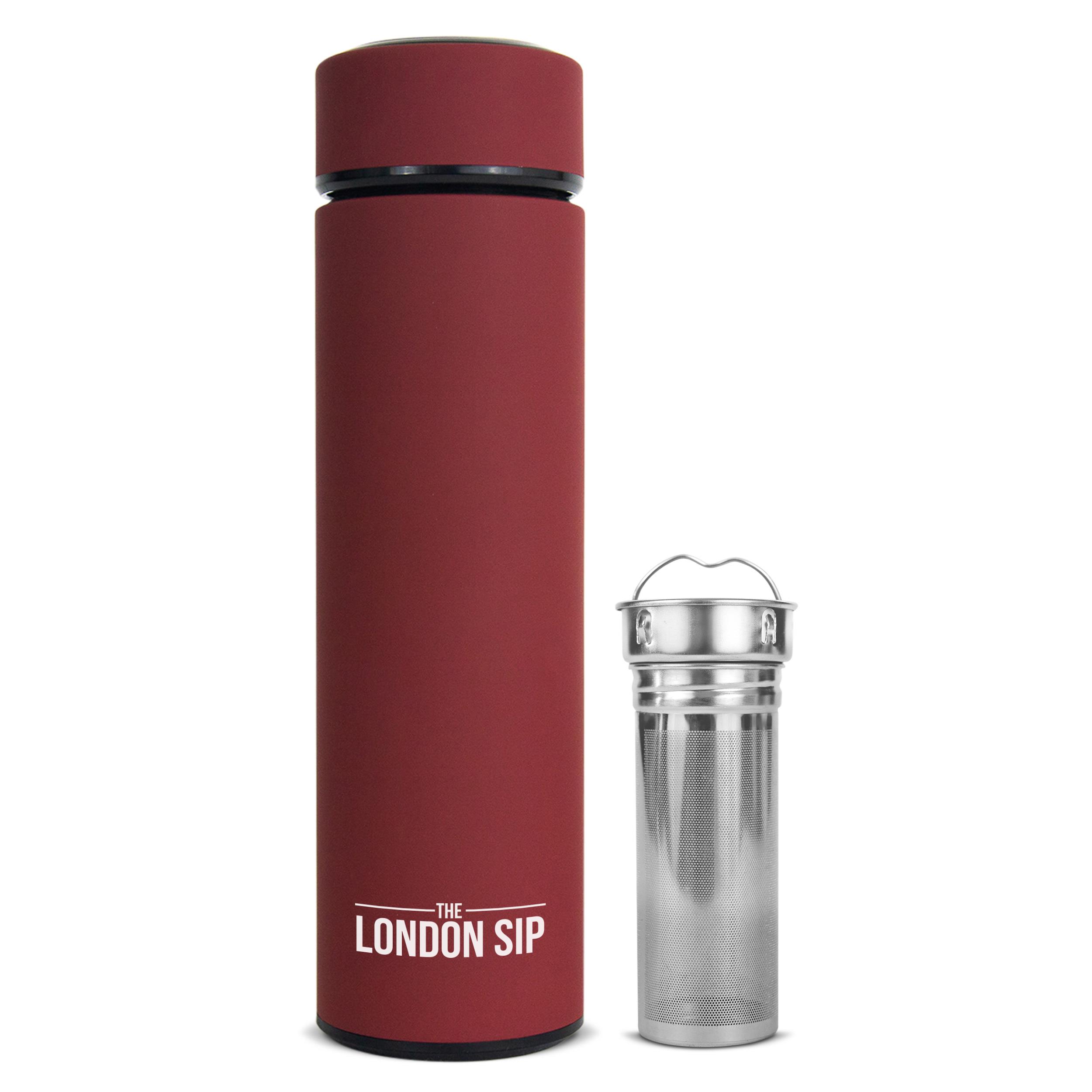 London Sip - 16oz Tea Infuser Bottle, Red