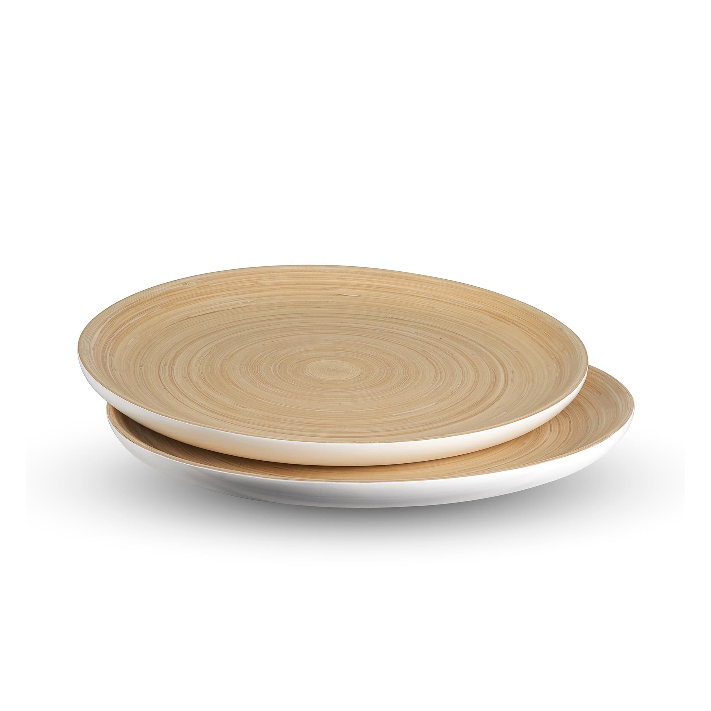 LEXA - 12-Inch Bamboo Serving Tray, Set Of 2 - White