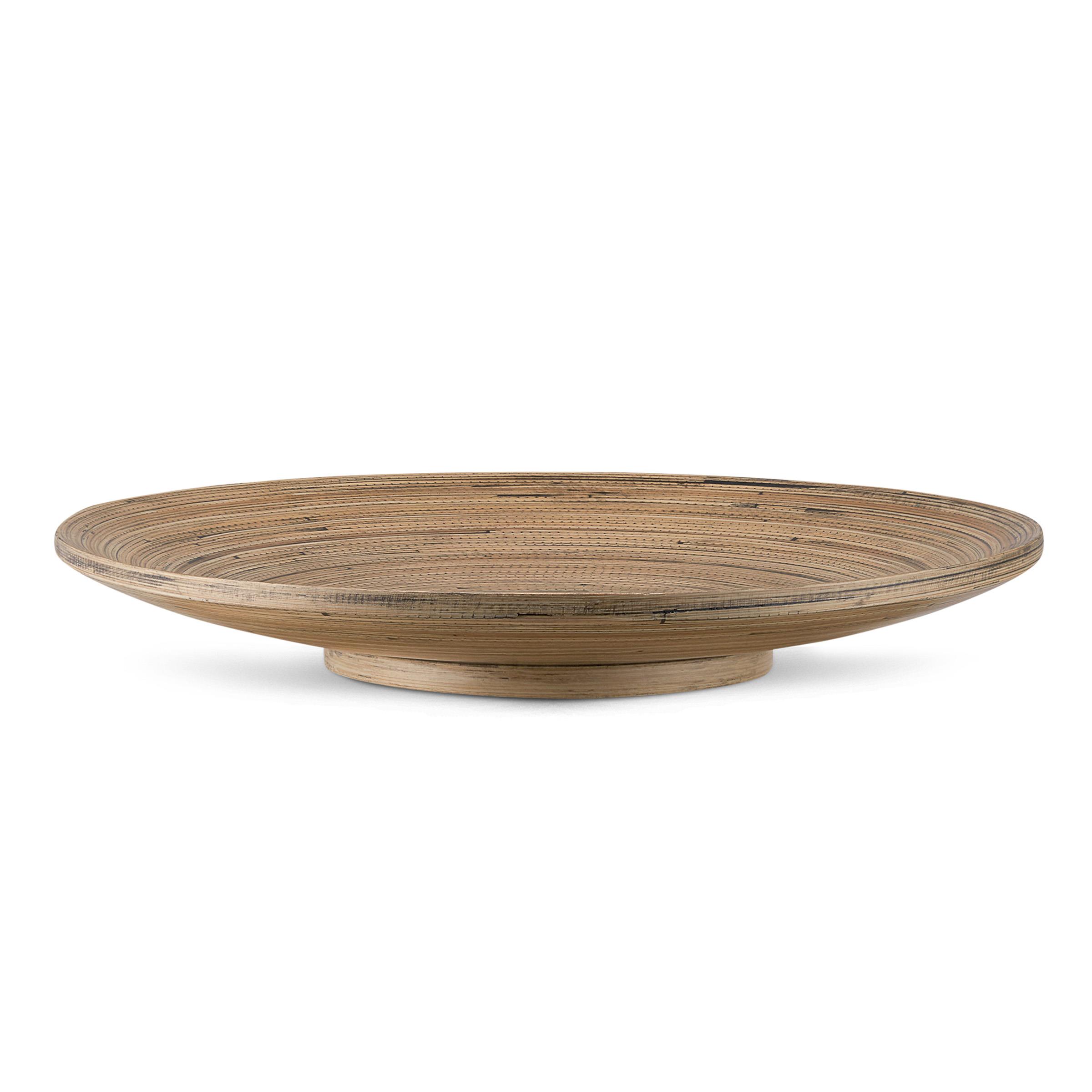 LEXA - 12-Inch Bamboo Footed Plate - Black Bamboo