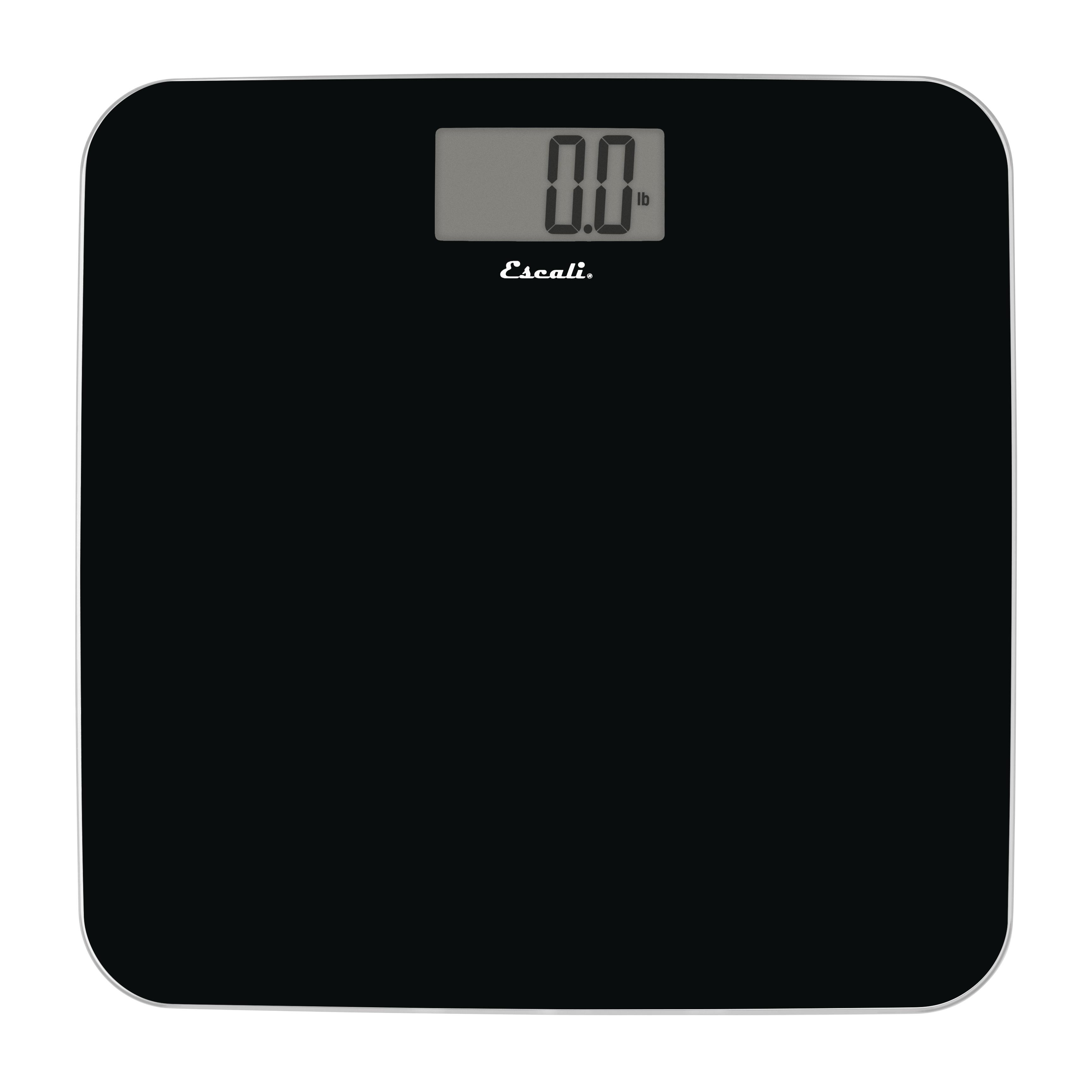 Escali - Slim Glass Bathroom Scale, Black
