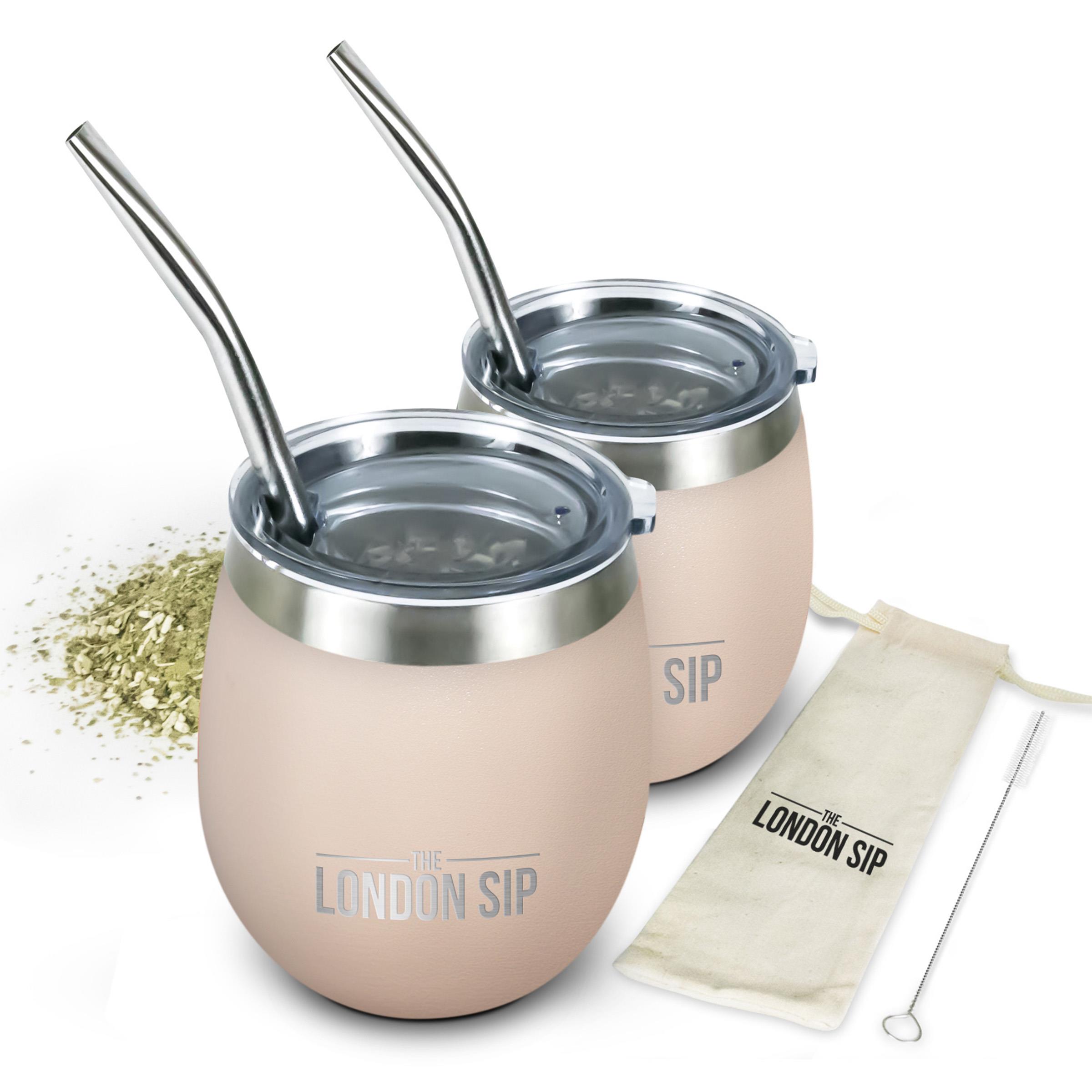London Sip - 8oz Yerba Mate Cup, Set Of 2 - Safari Beige