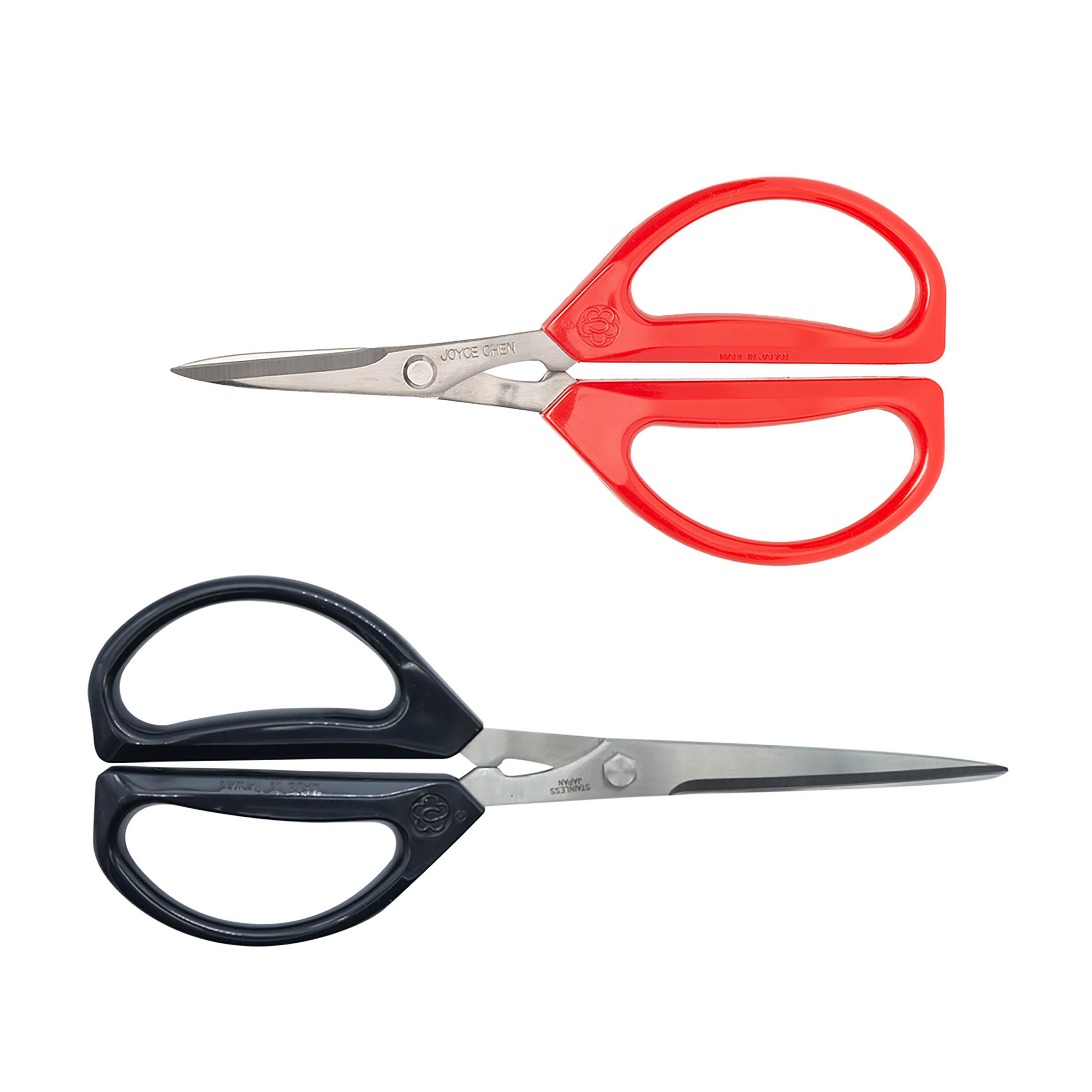 Joyce Chen - 2-Pack Scissors (8-Inch Deluxe W/Dark Navy & 6-Inch Original Unlimited W/Red)