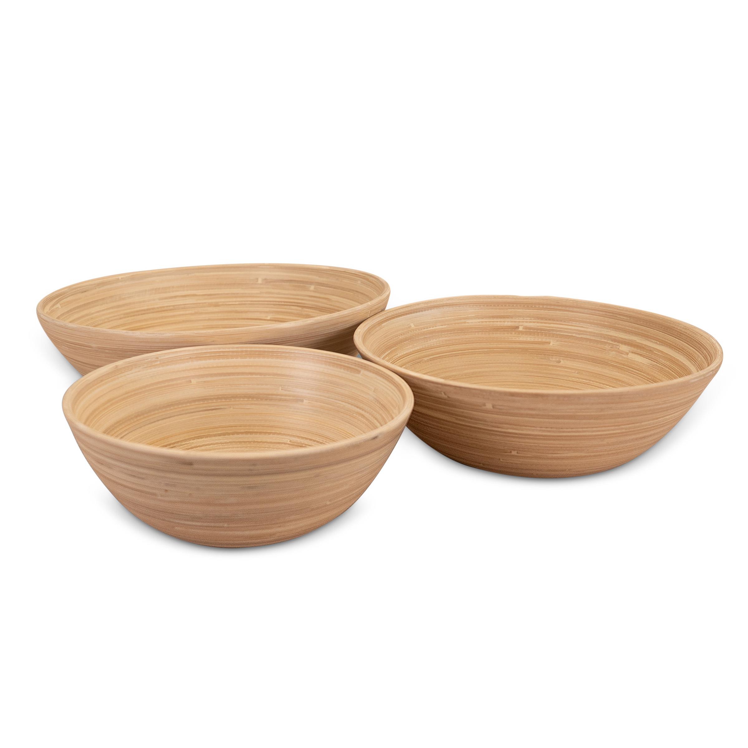 LEXA - 3-Piece Bamboo Bowl Set - Natural Bamboo