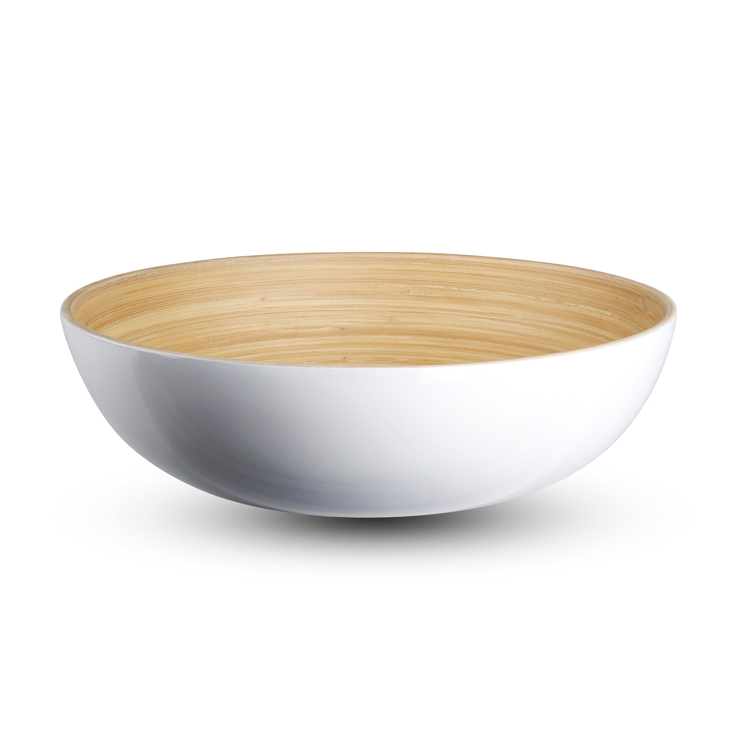 LEXA - 12-Inch Bamboo Salad Bowl - White