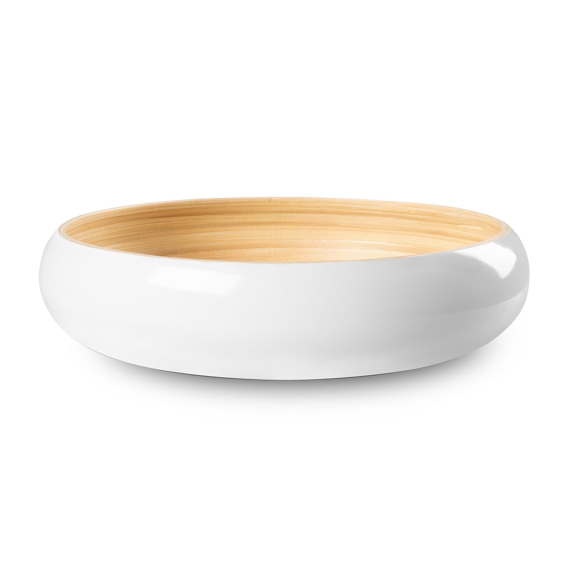 LEXA - 12-Inch Bamboo Fruit Bowl - White