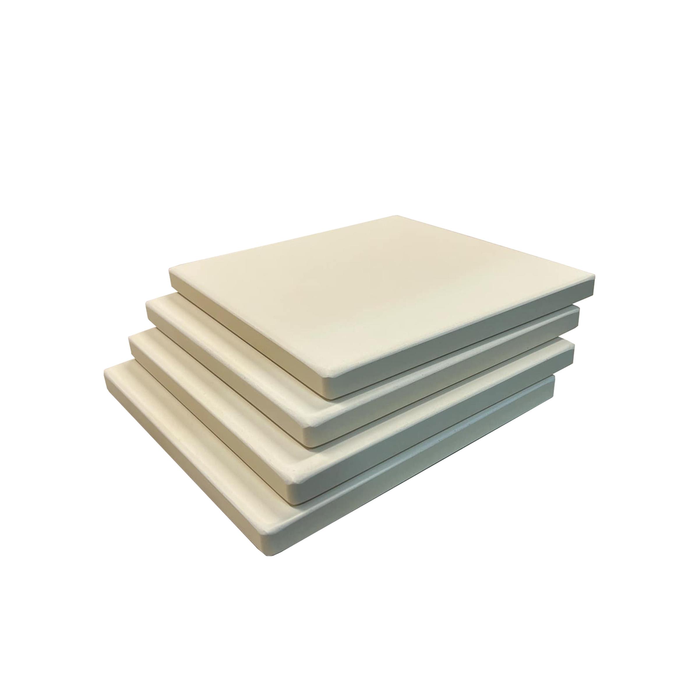 Old Stone Pizza Kitchen - 4-Piece Cordierite Square Pizza Stone Set, Beige