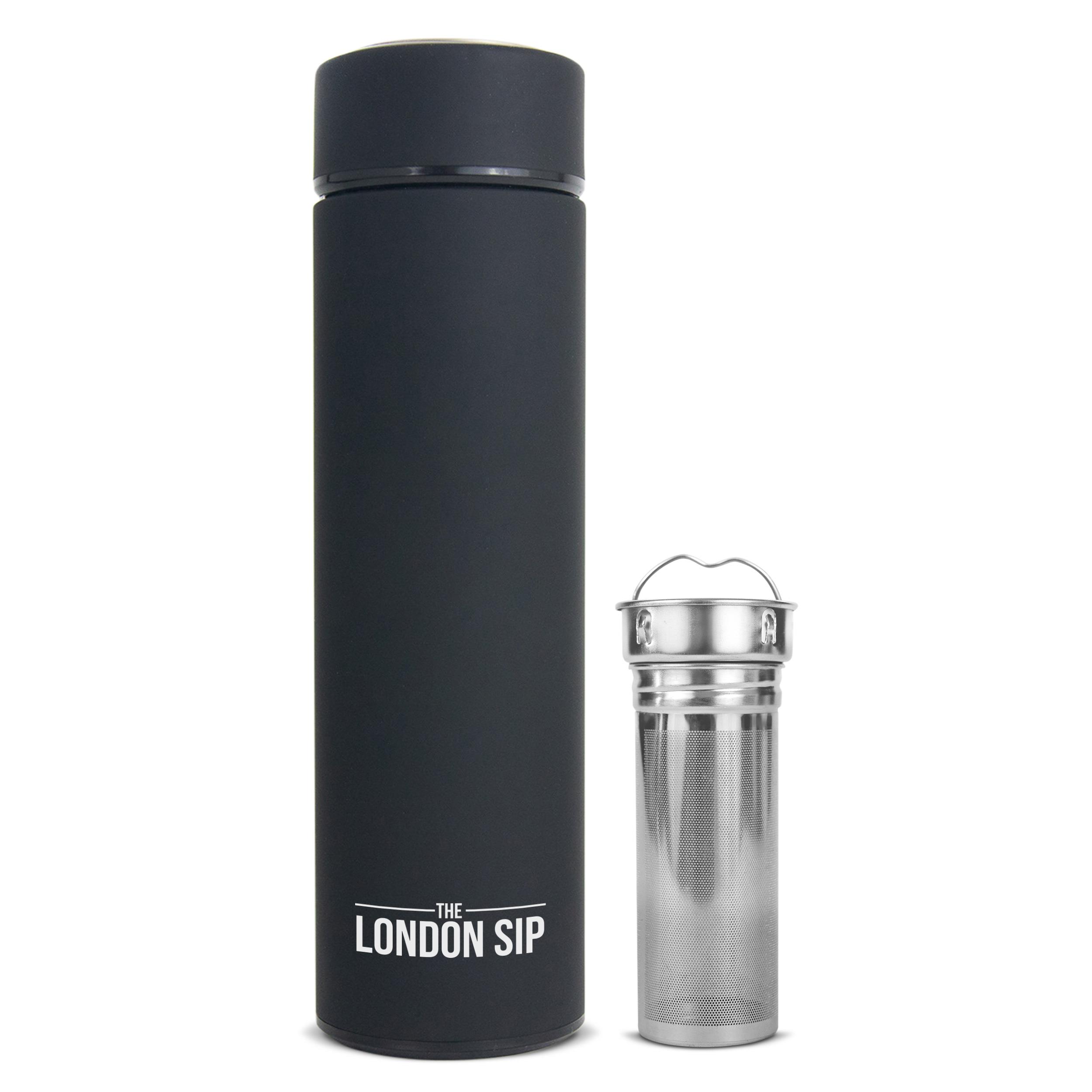 London Sip - 16oz Tea Infuser Bottle, Black