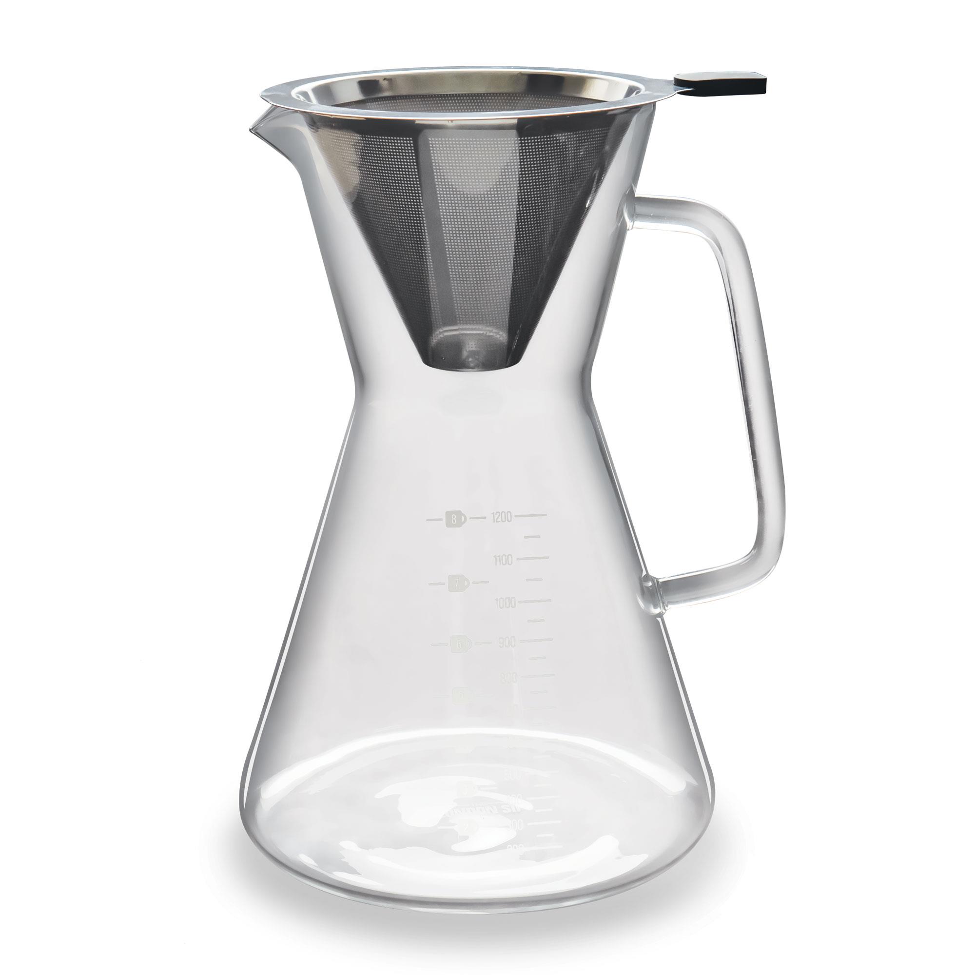 London Sip - Glass Pour Over Carafe W/Reusable Filter, 1200ml