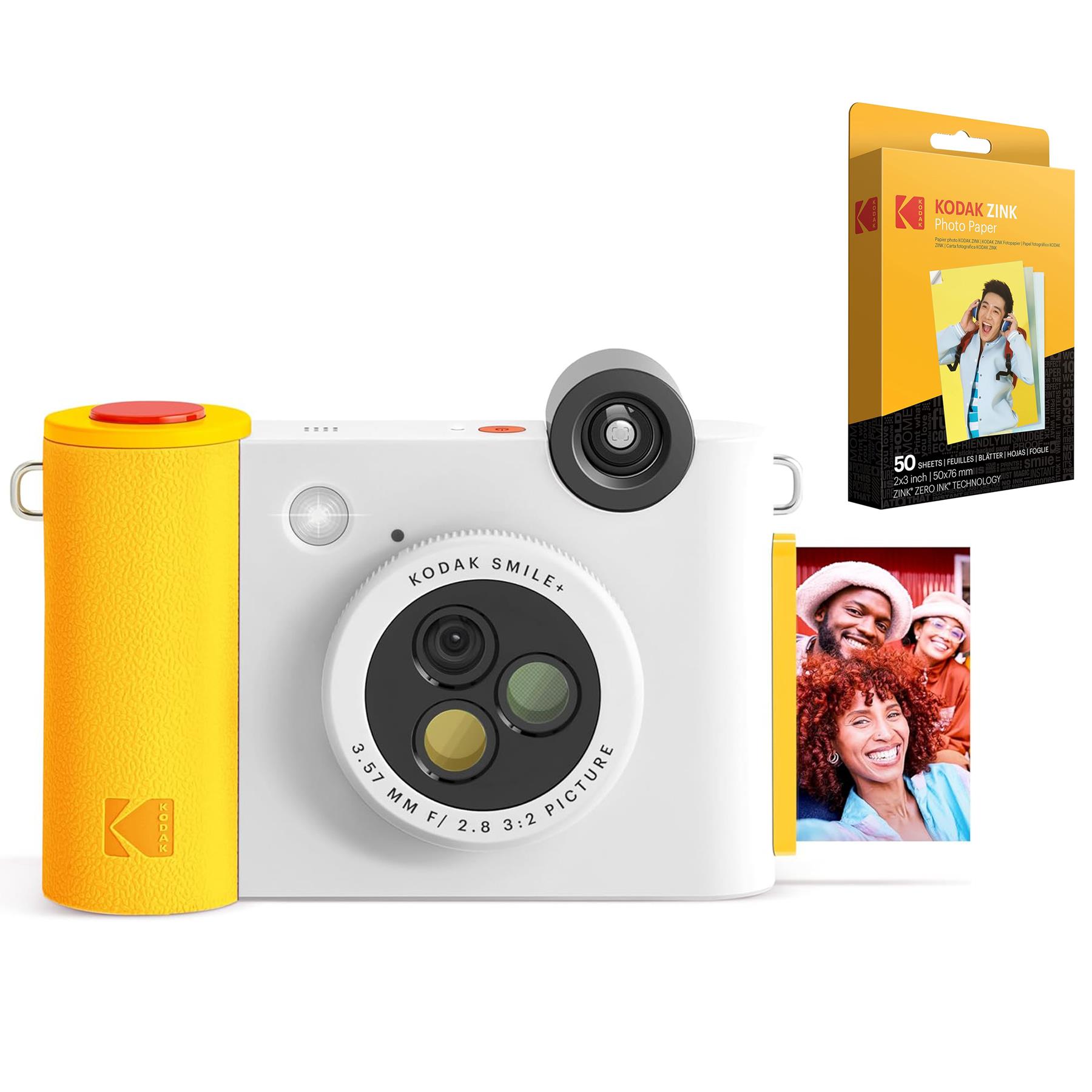 Kodak Smile+ Wireless Digital Instant Print Camera With Effect-Changing Lens, 50 Pack Paper