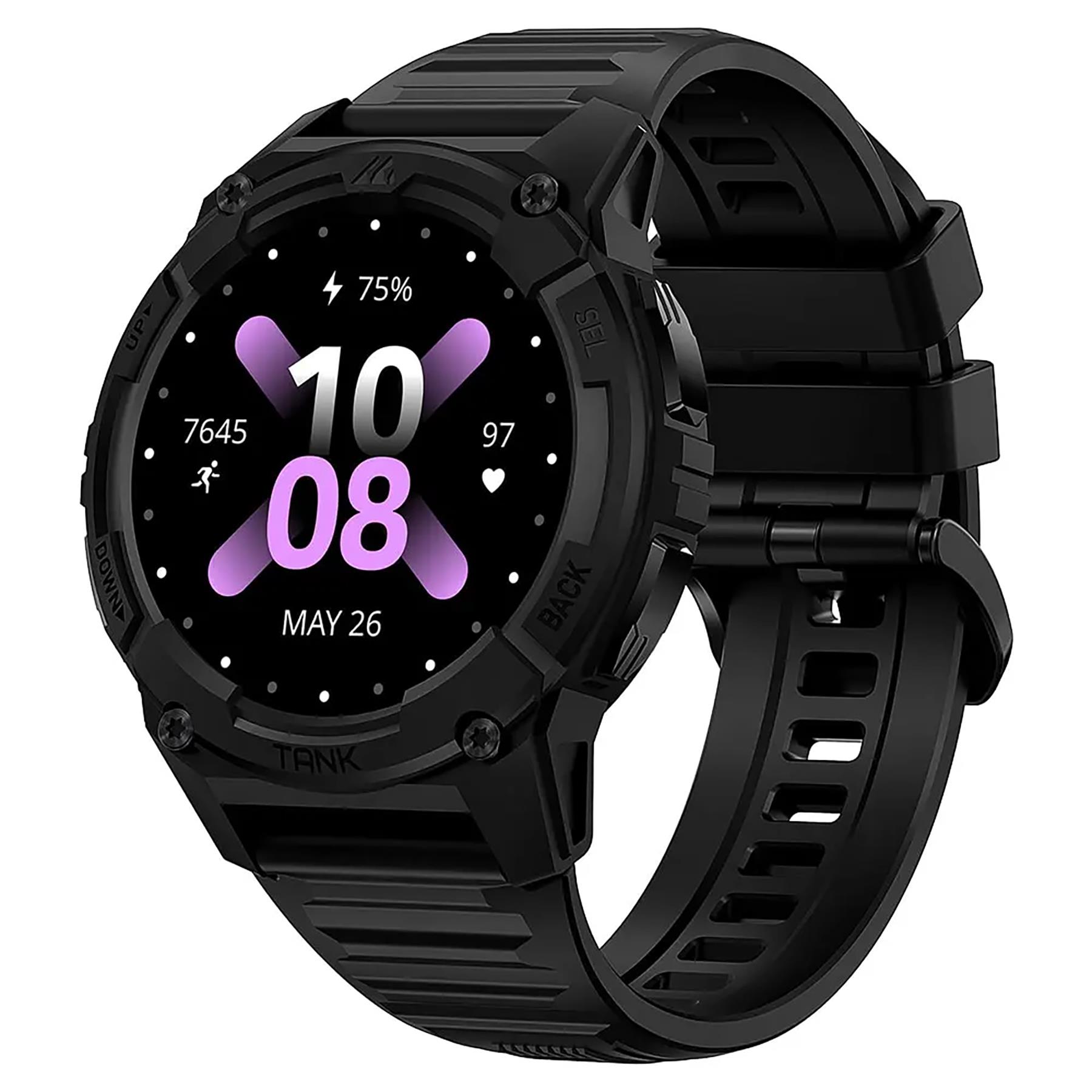 TANK S2 1.32-In. AMOLED GPS Smartwatch With Silicone Band Black