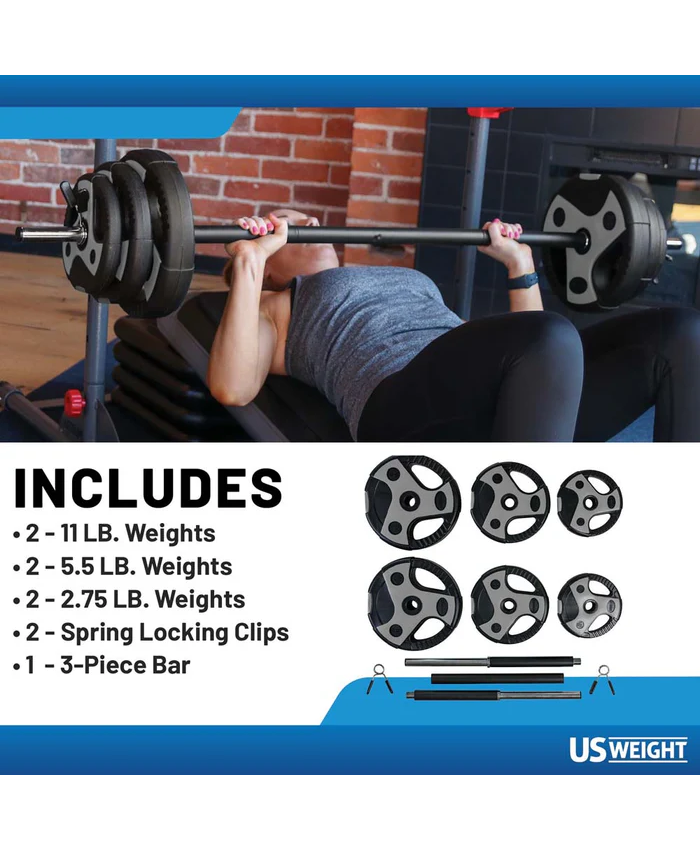 US Weight 43 LB Barbell Weight Set With 55