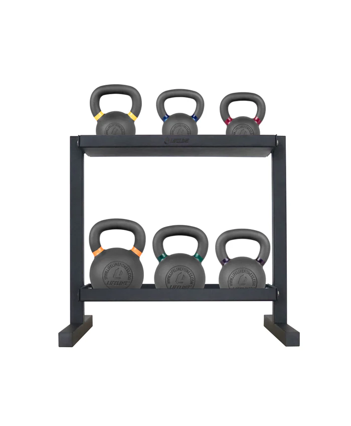 Lifeline Six Kettlebell Set With Storage Rack