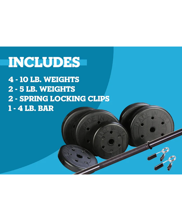 US Weight 55 lb. Barbell Weight Set