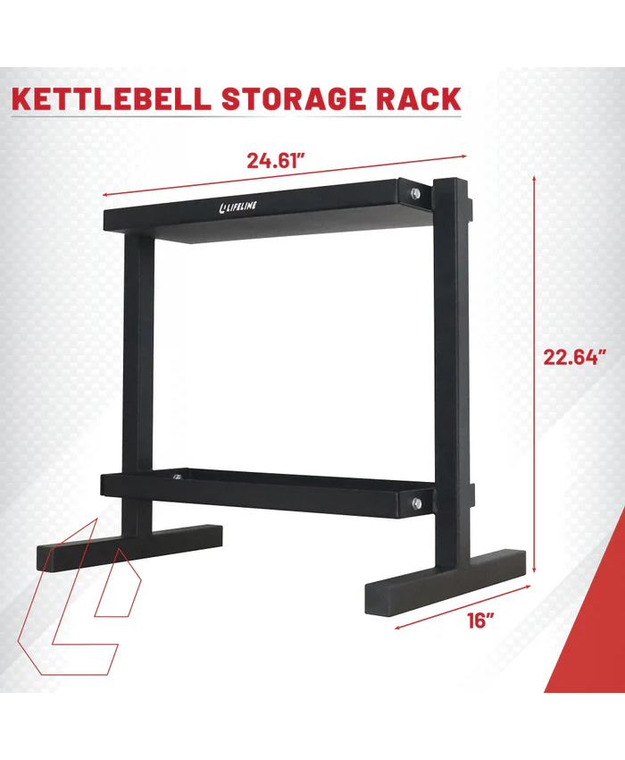 Lifeline Kettlebell Storage Rack - 2-Tier 500Lb Capacity